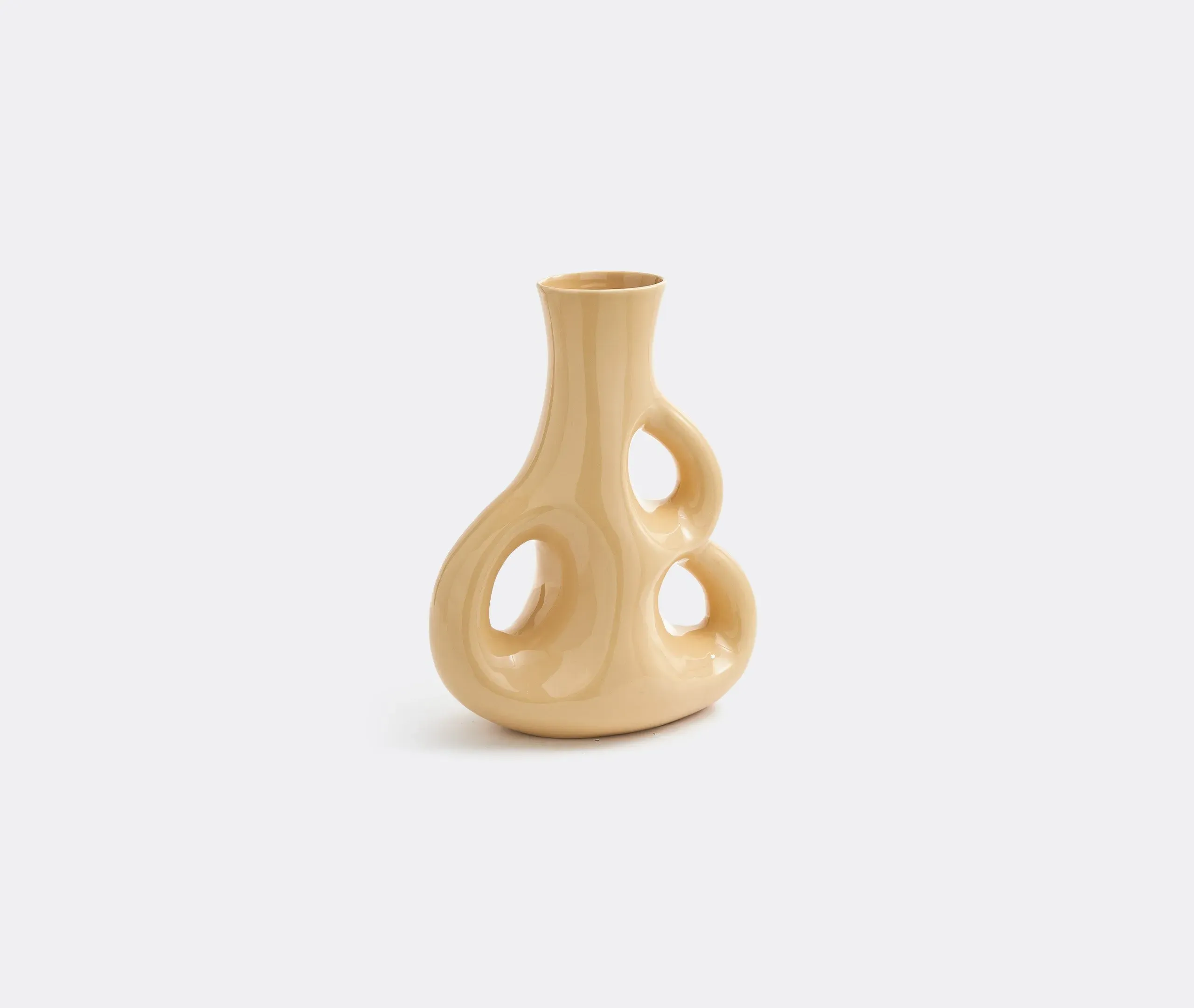 Large Three Ears Vase - Beige, Ceramic