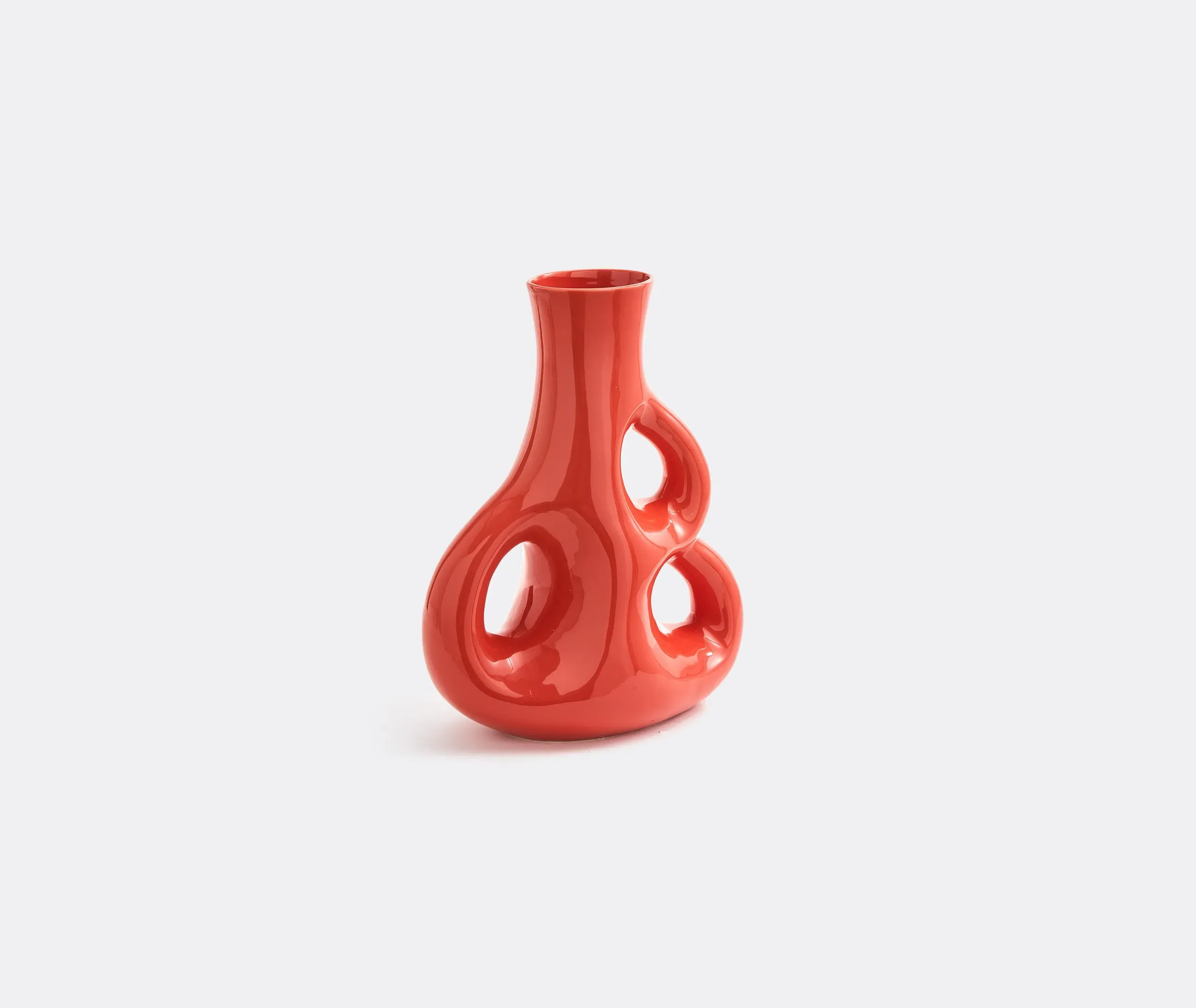 Large Three Ears Vase - Coral, Ceramic