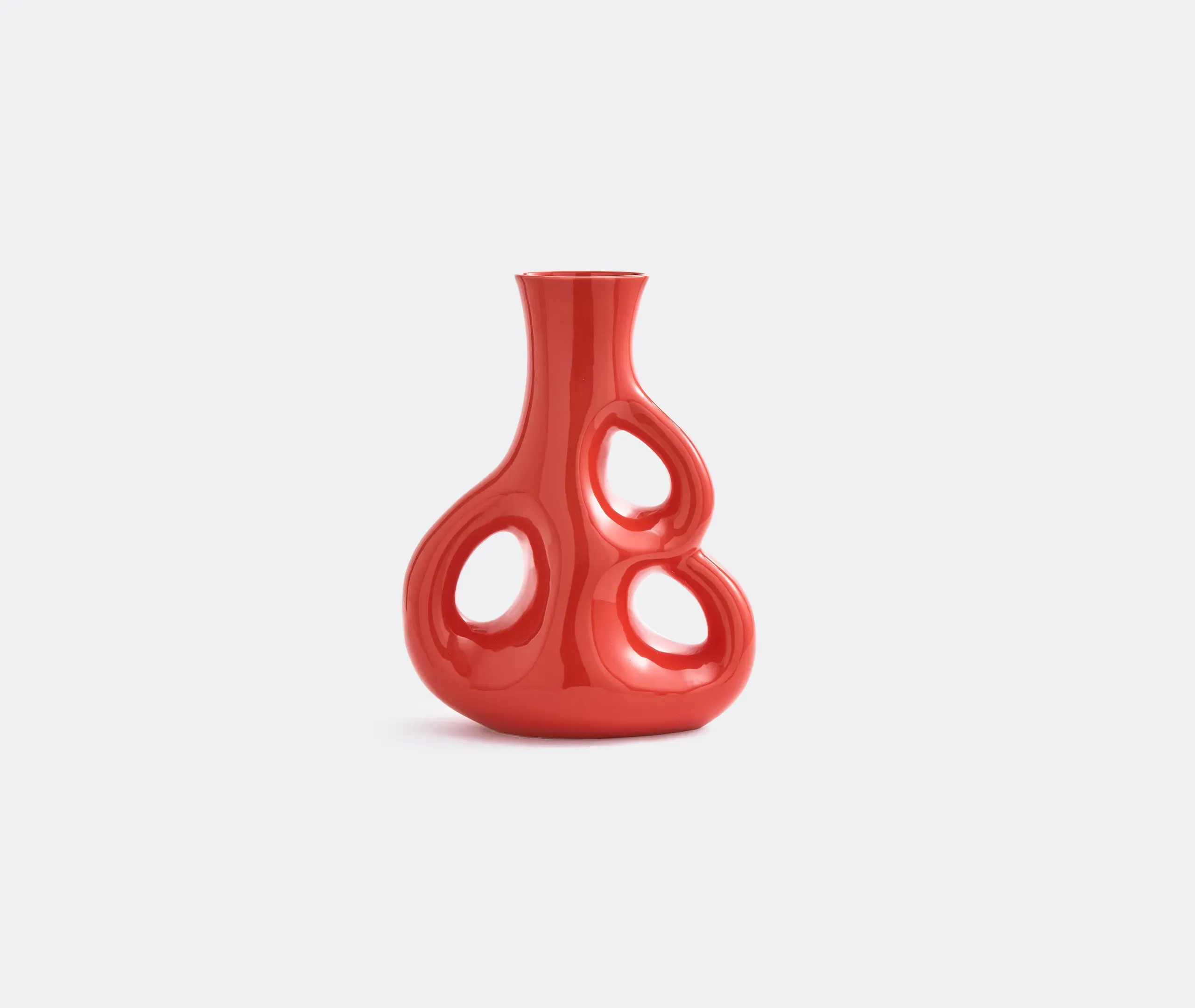 Large Three Ears Vase - Coral, Ceramic