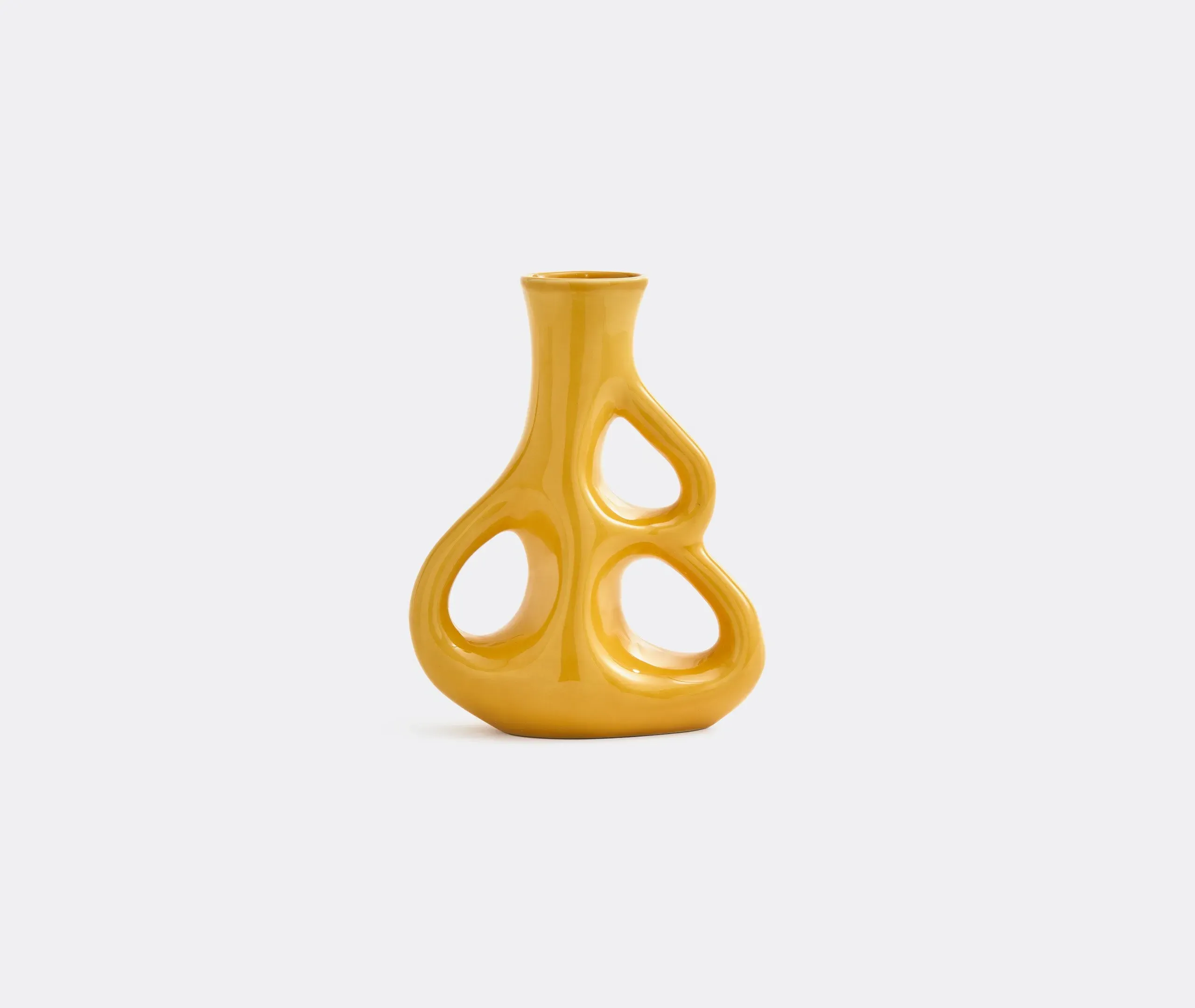 Large Three Ears Vase - Yellow, Ceramic
