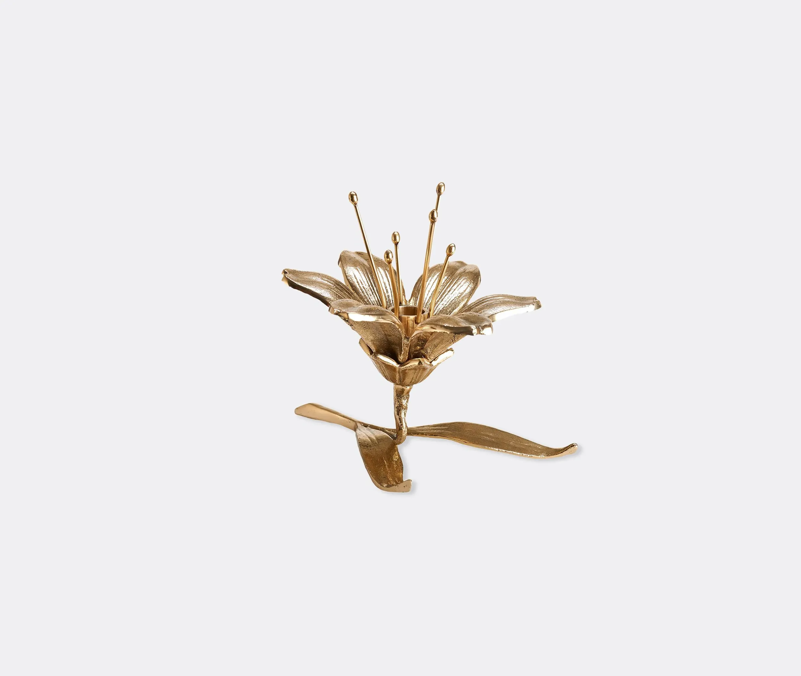 Lily Candle Holder - Gold, Brass