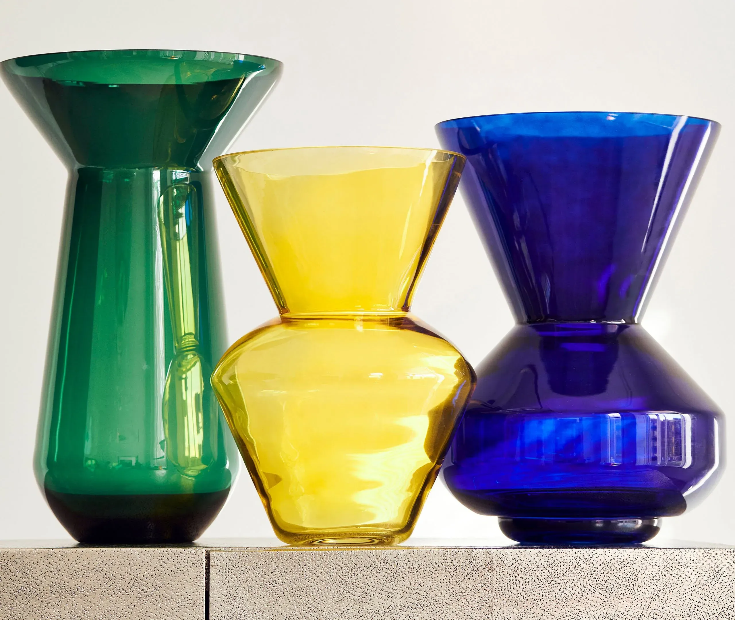 Long Neck Vase - Dark Green, Glass