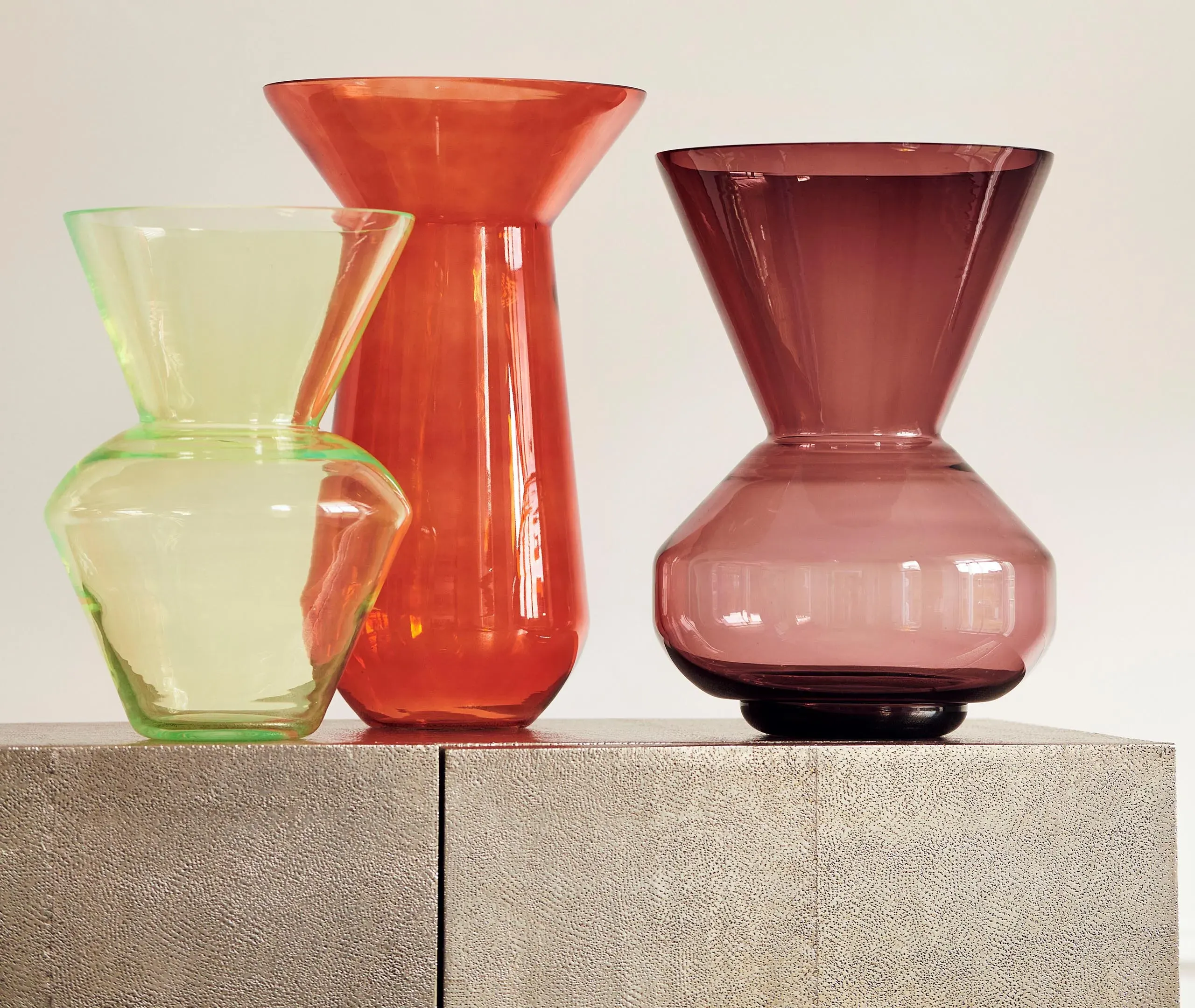 Long Neck Vase - Orange, Glass