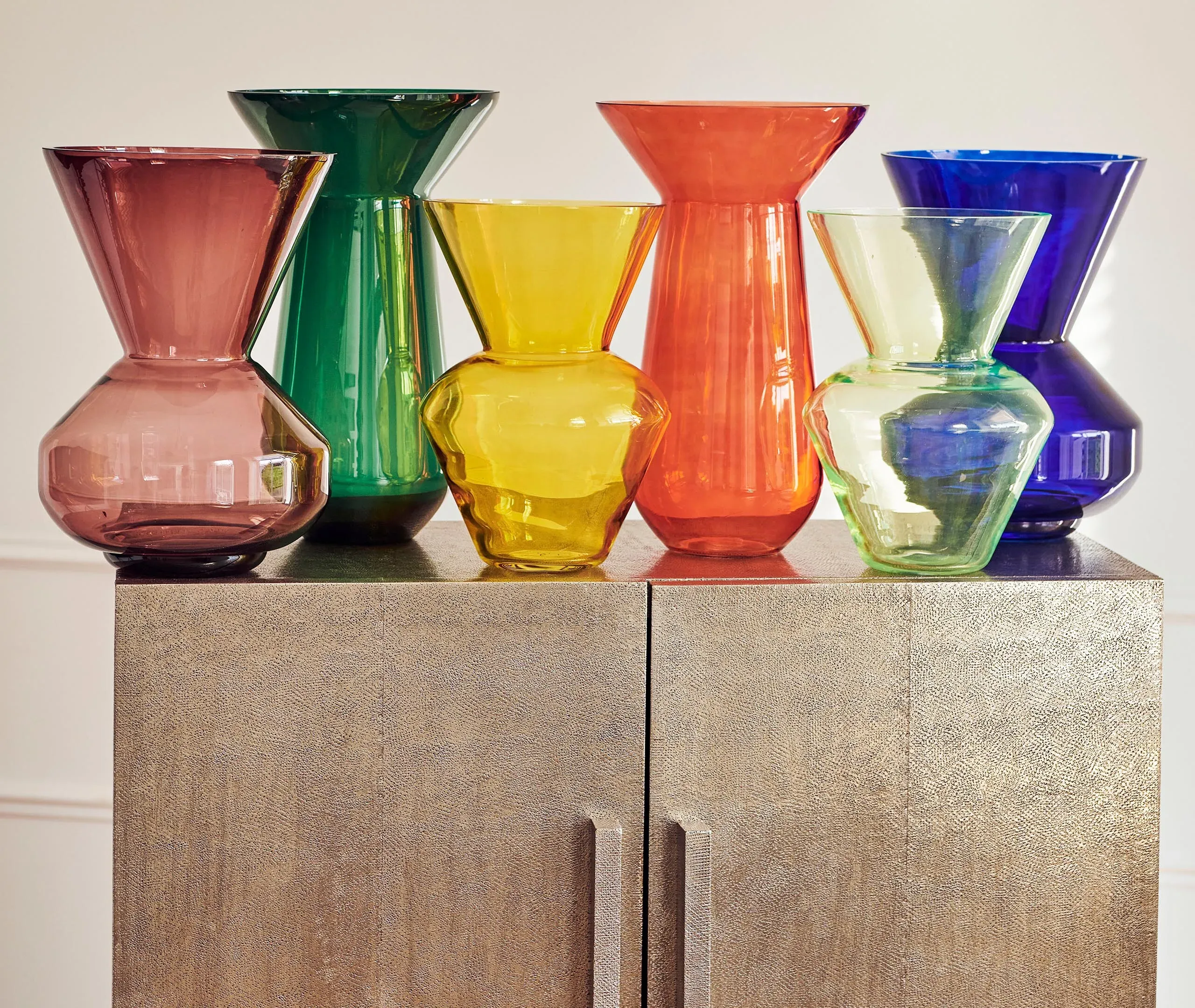 Long Neck Vase - Orange, Glass