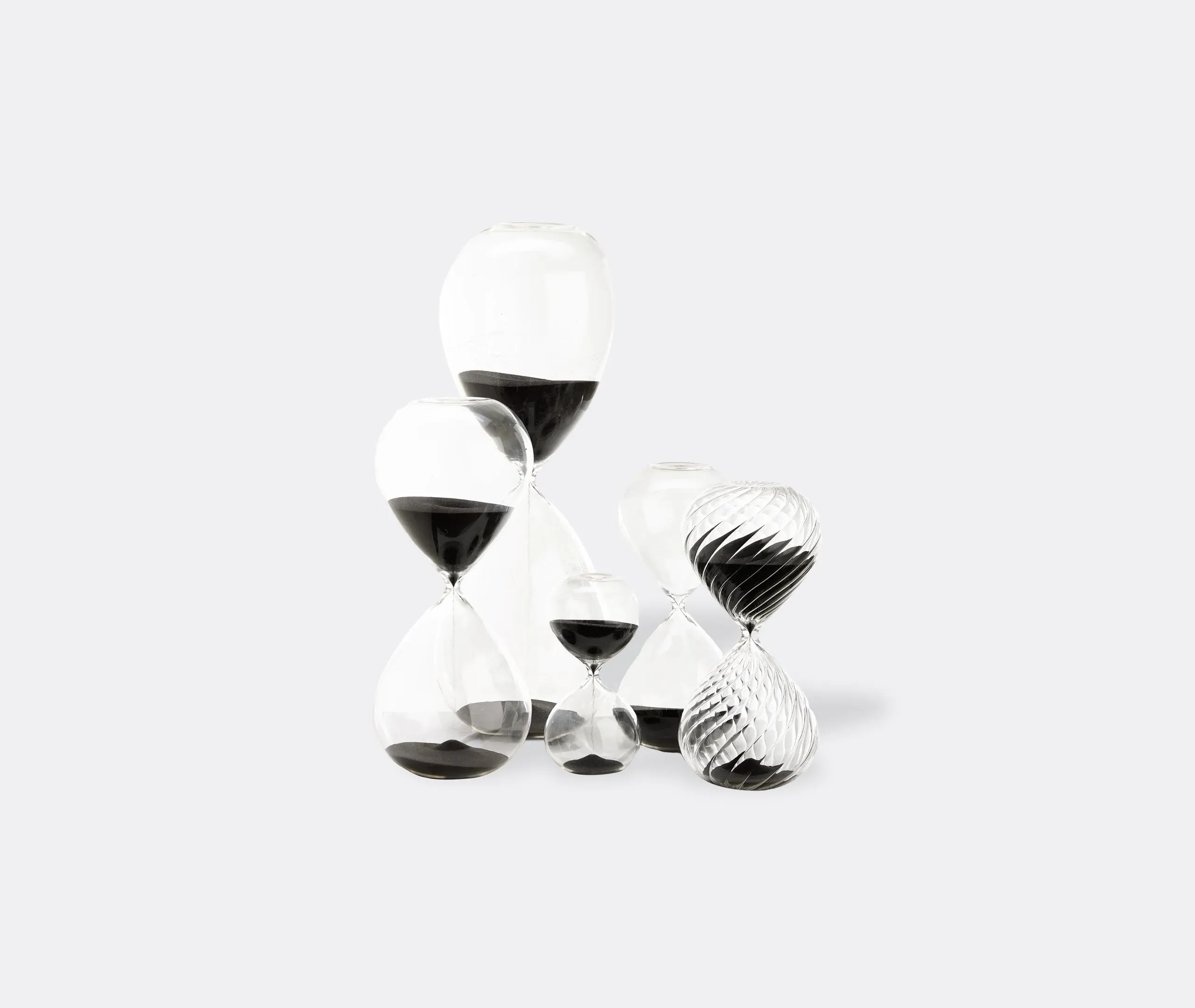 Medium Sandglass Ball Hourglass - Black, Glass