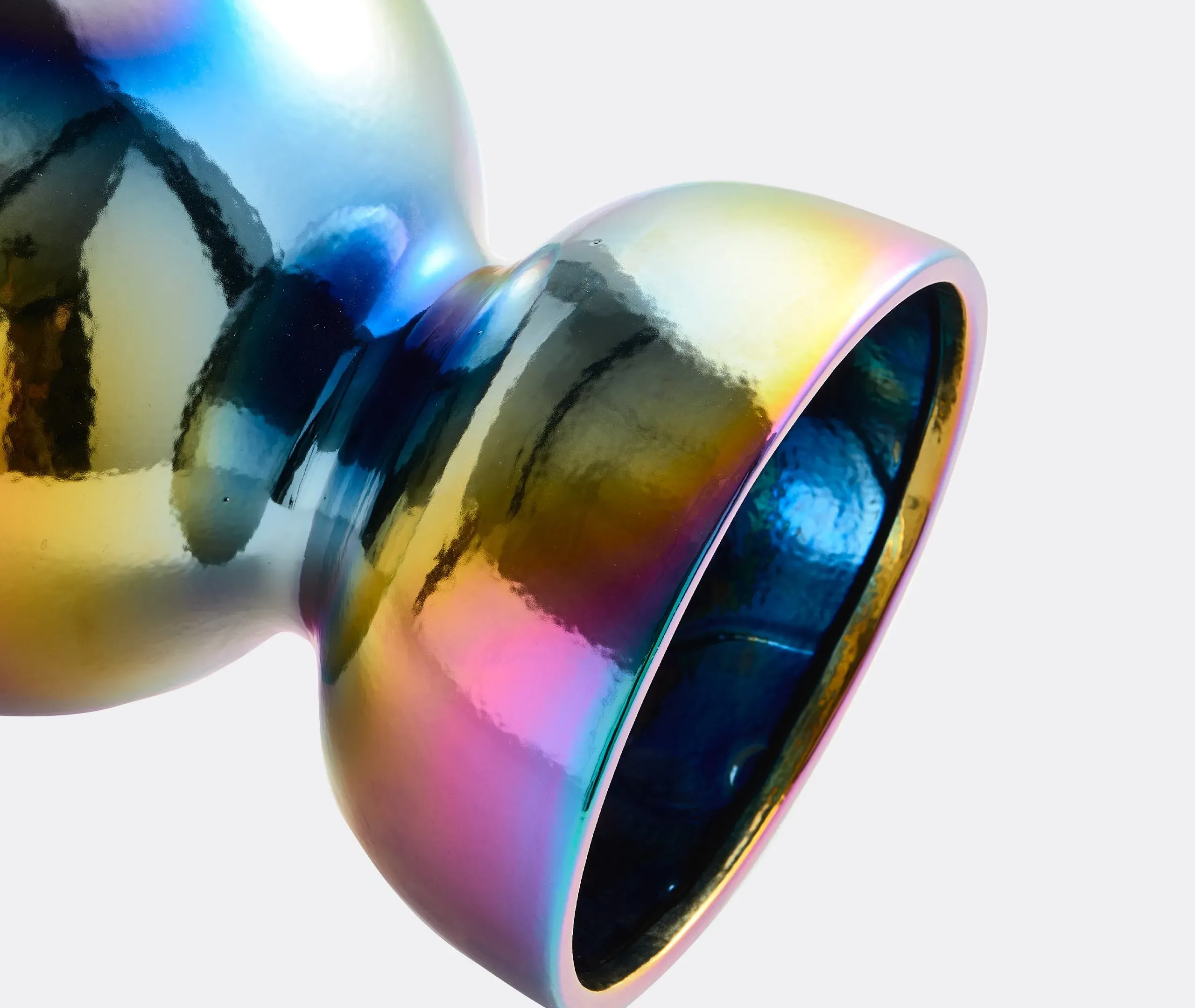 Medium Vase with Metallic Glaze - Multicolor