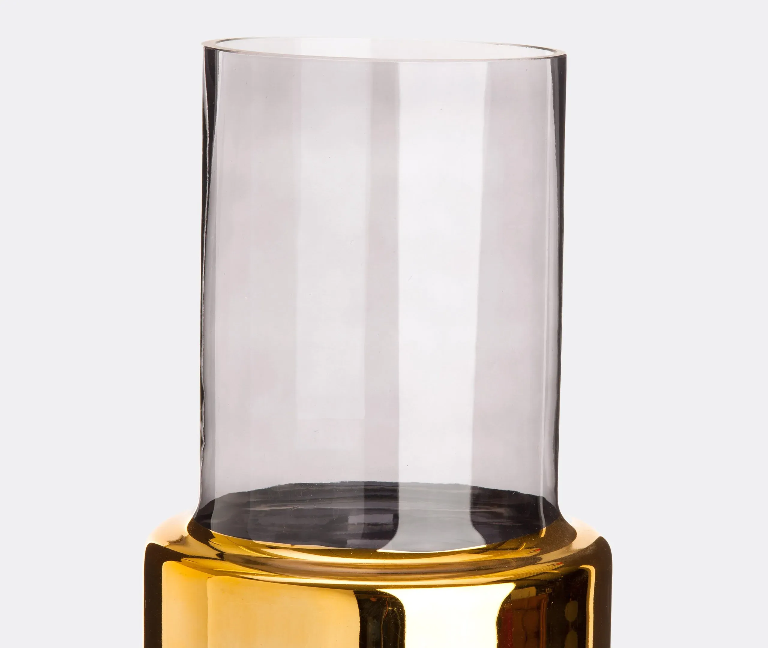 Medium Vase with Reflective Band - Gold, Glass