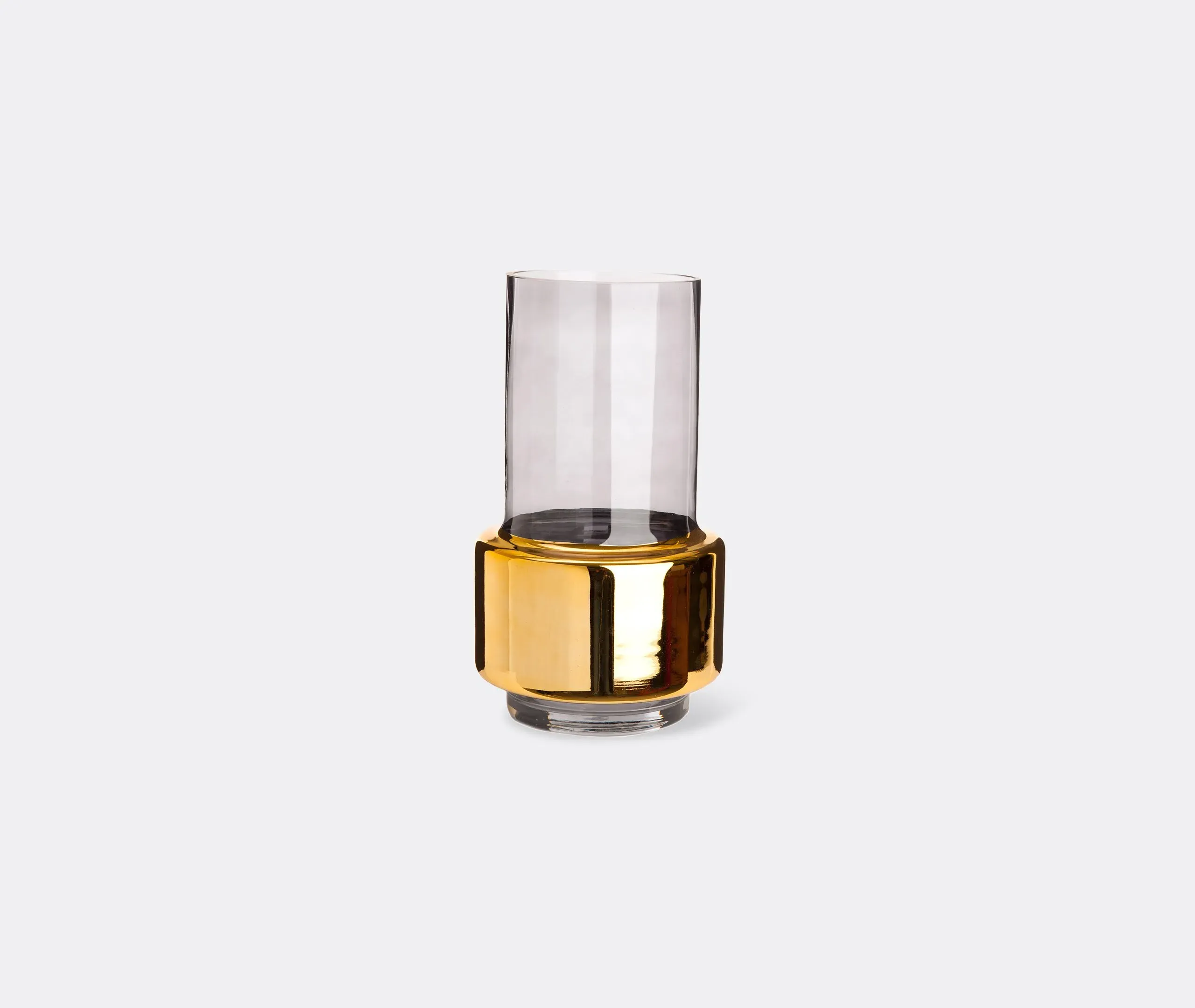 Medium Vase with Reflective Band - Gold, Glass image