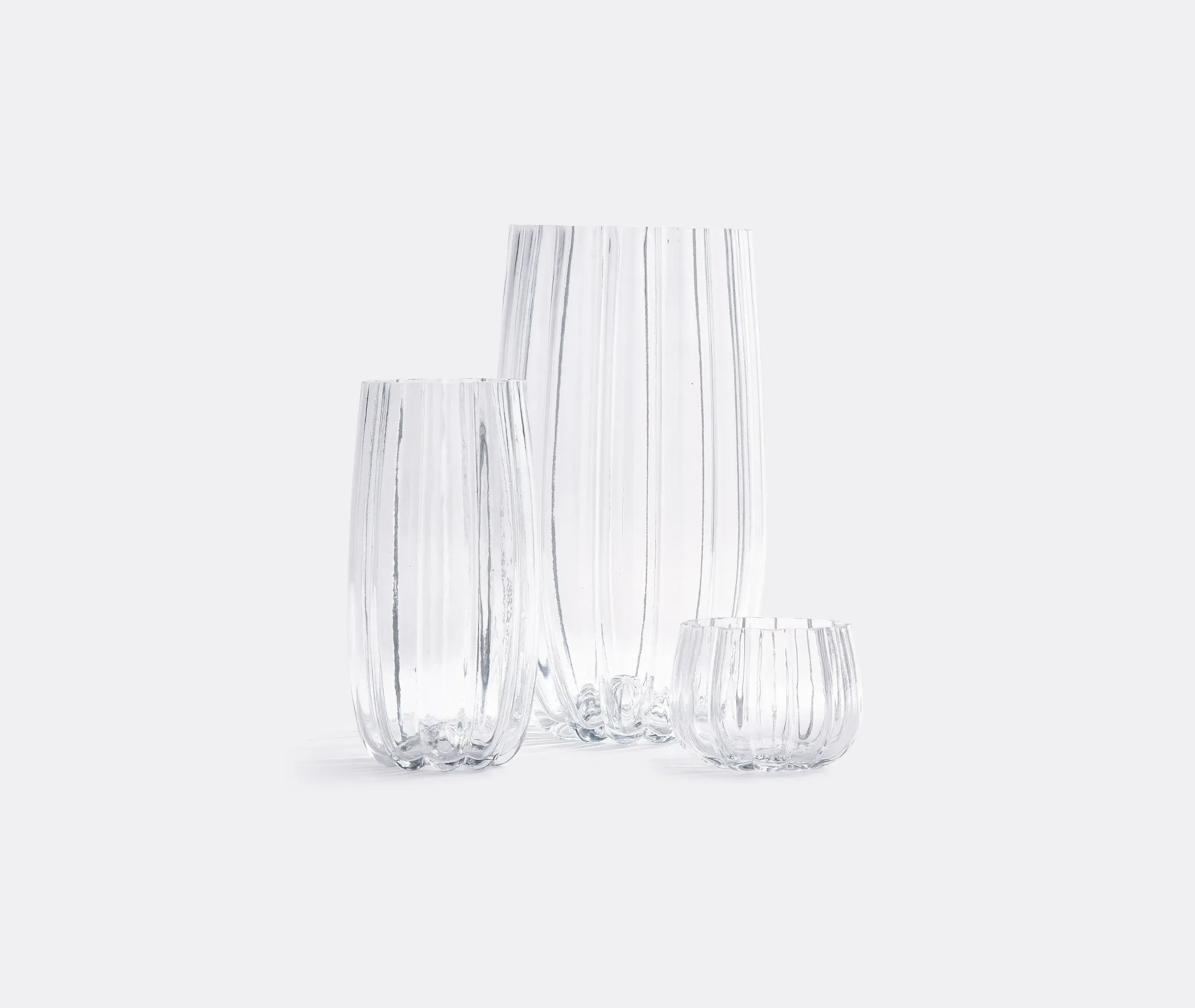 Melon Large Vase - Clear, Glass
