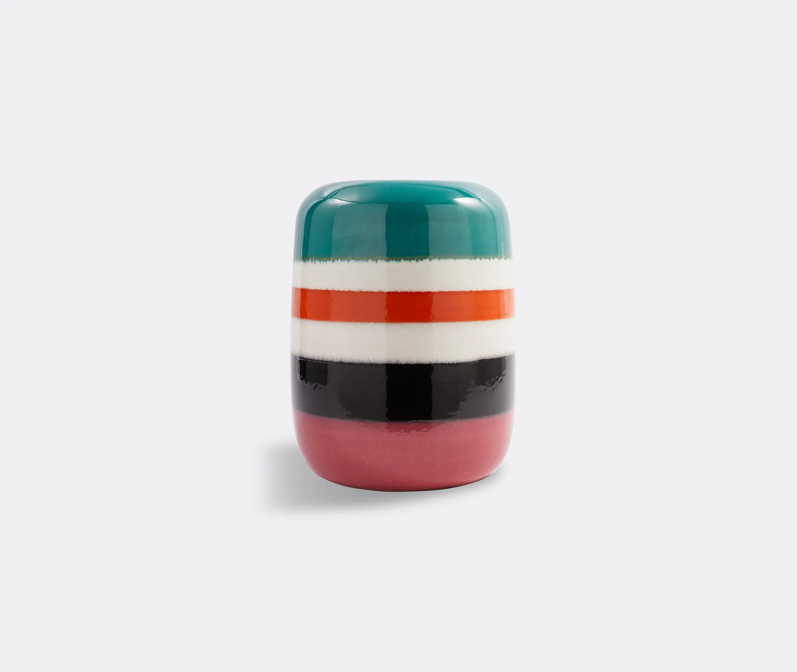 Pill Side Table Hand-Glazed - Green, Ceramic