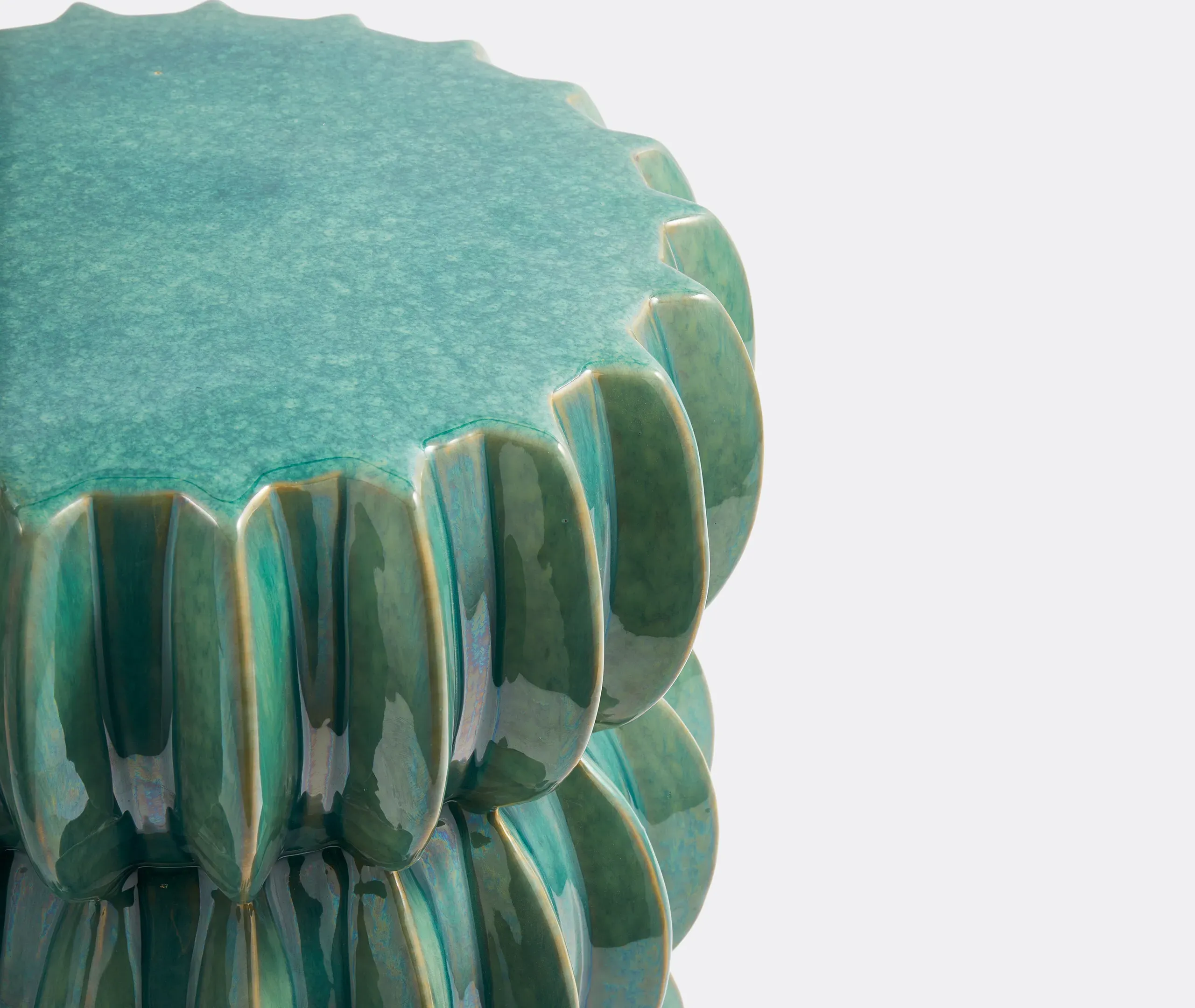 Pumpkin Ceramic Side Table - Dark Green alternate view
