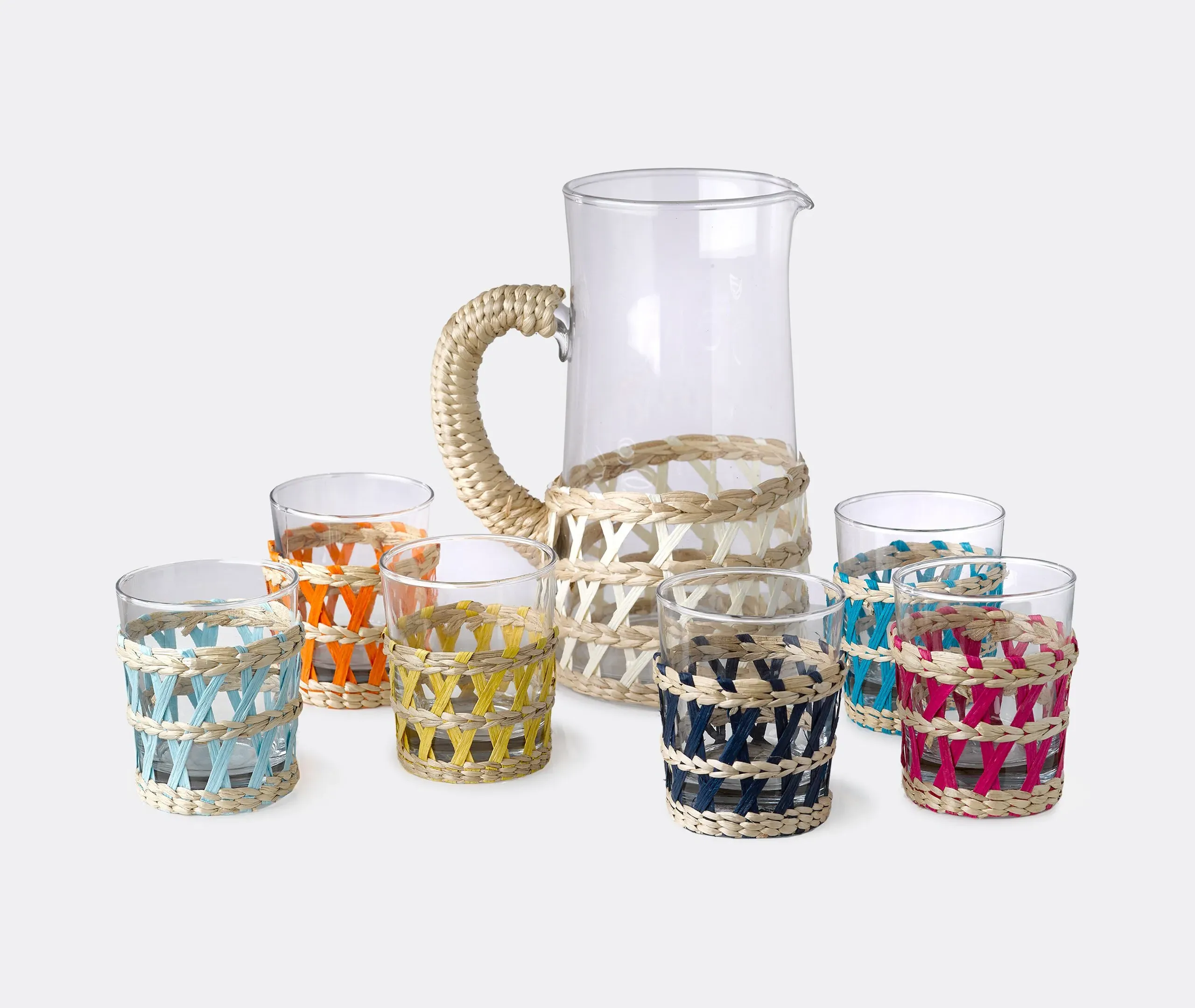 Reed Tumblers Set of Six - Multicolor, Glass