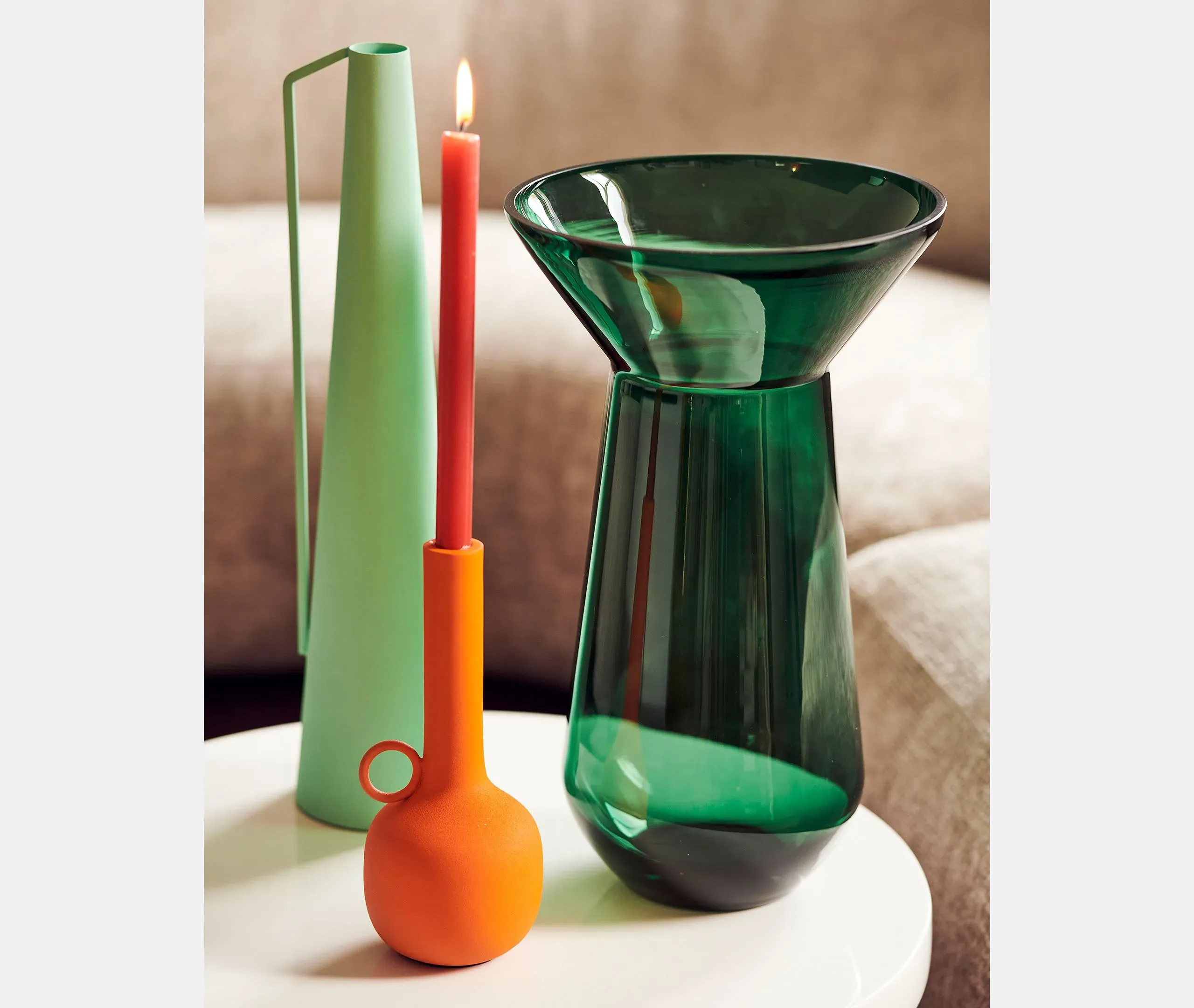 Roman Vase Set of Four - Green, Iron