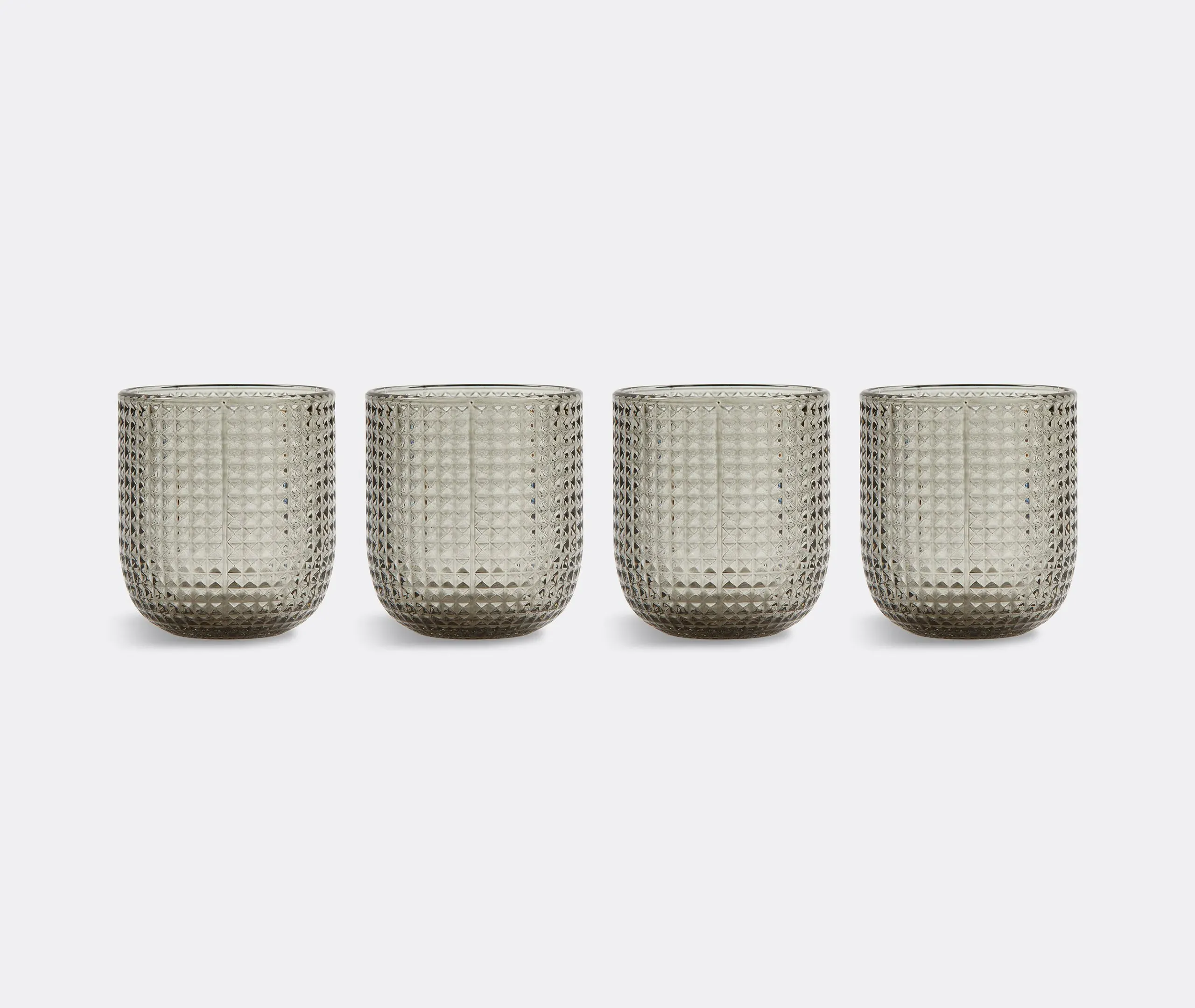 Rooftop Tumbler Set of Four - Light Grey, Glass