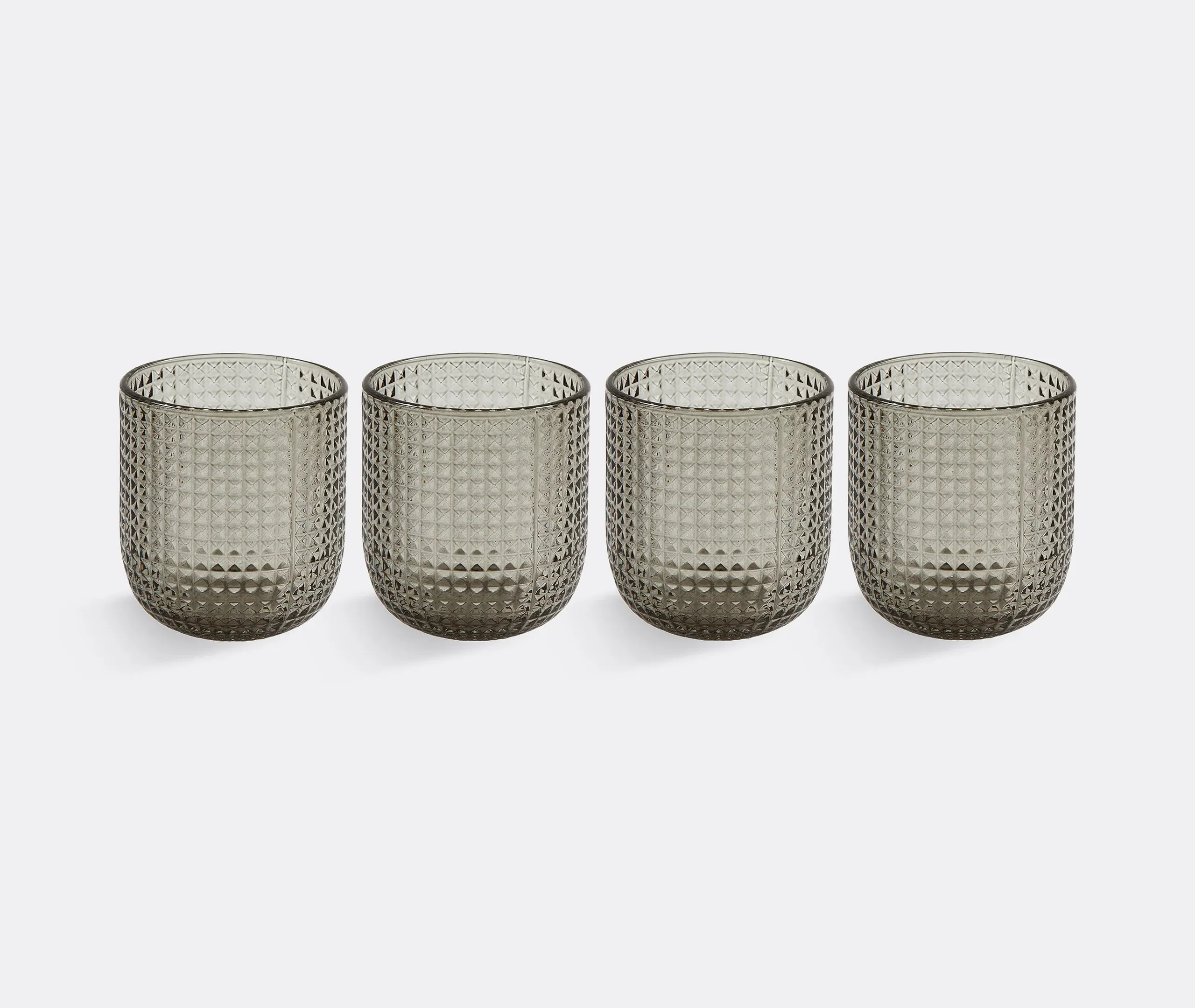Rooftop Tumbler Set of Four - Light Grey, Glass