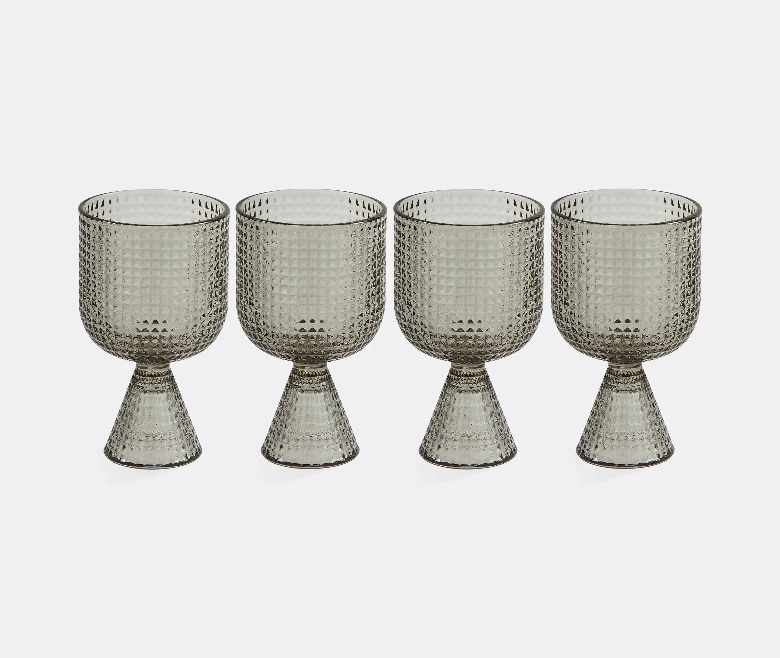 Rooftop Wine Glass Set of Four - Light Grey