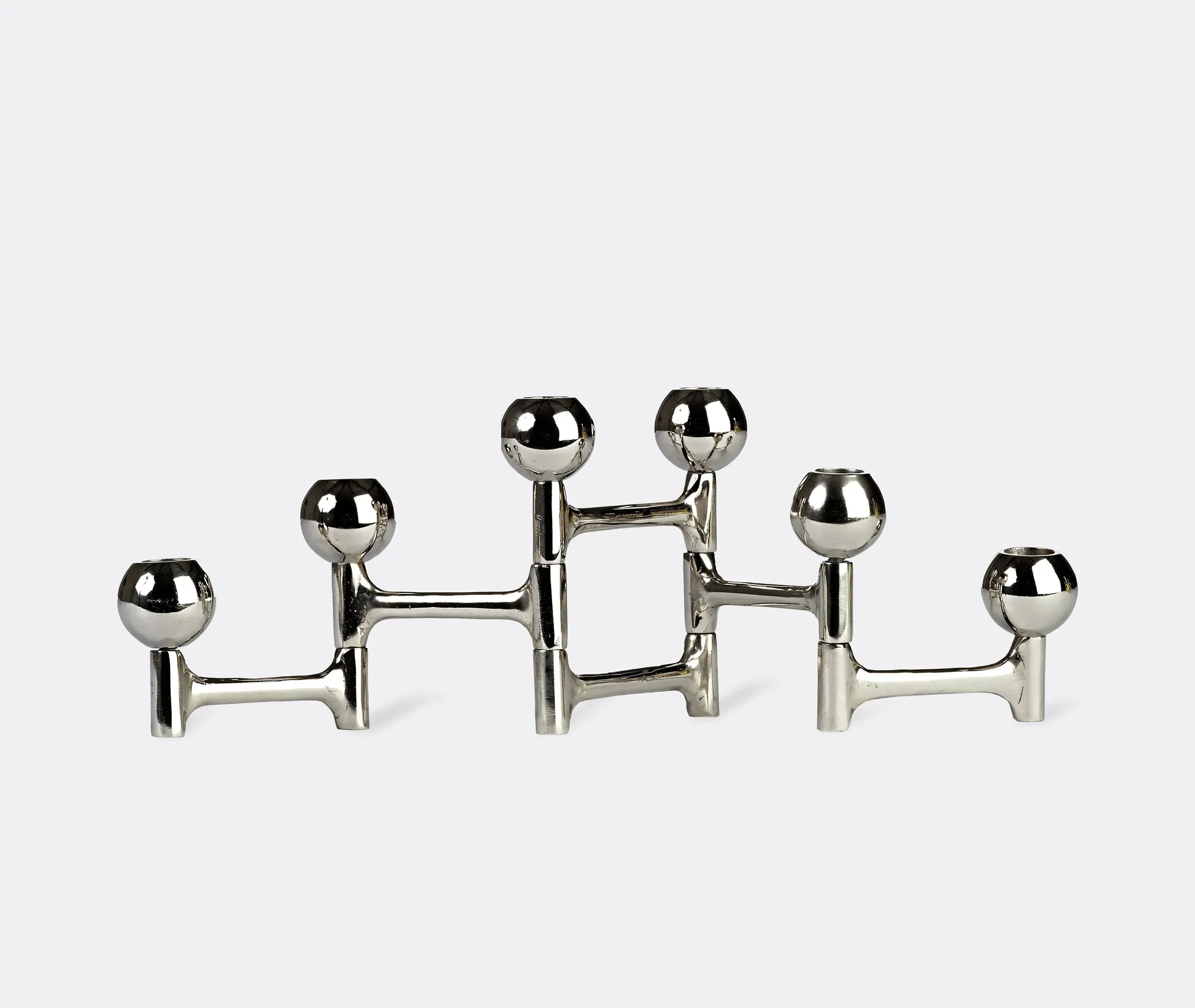 Round Folding Candle Holder - Silver, Metal image