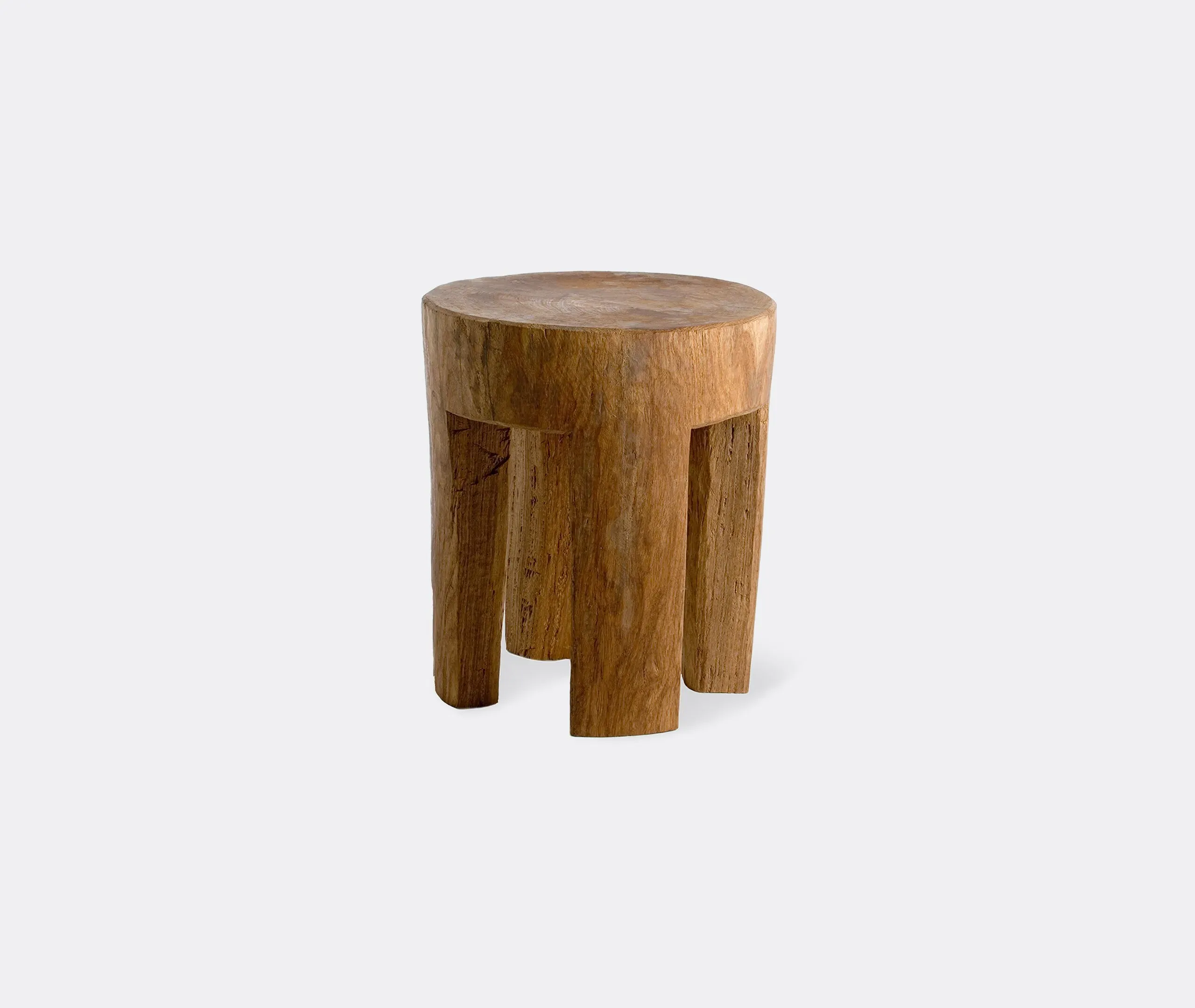 Round Four Square Legs Stool - Cognac, Dimb Wood image