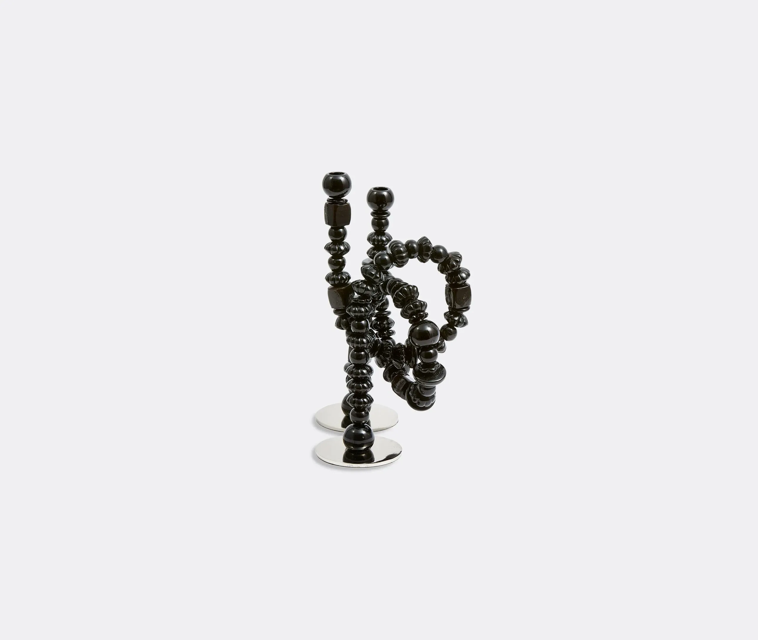 Sculptural Candle Holder with Mirrors - Black