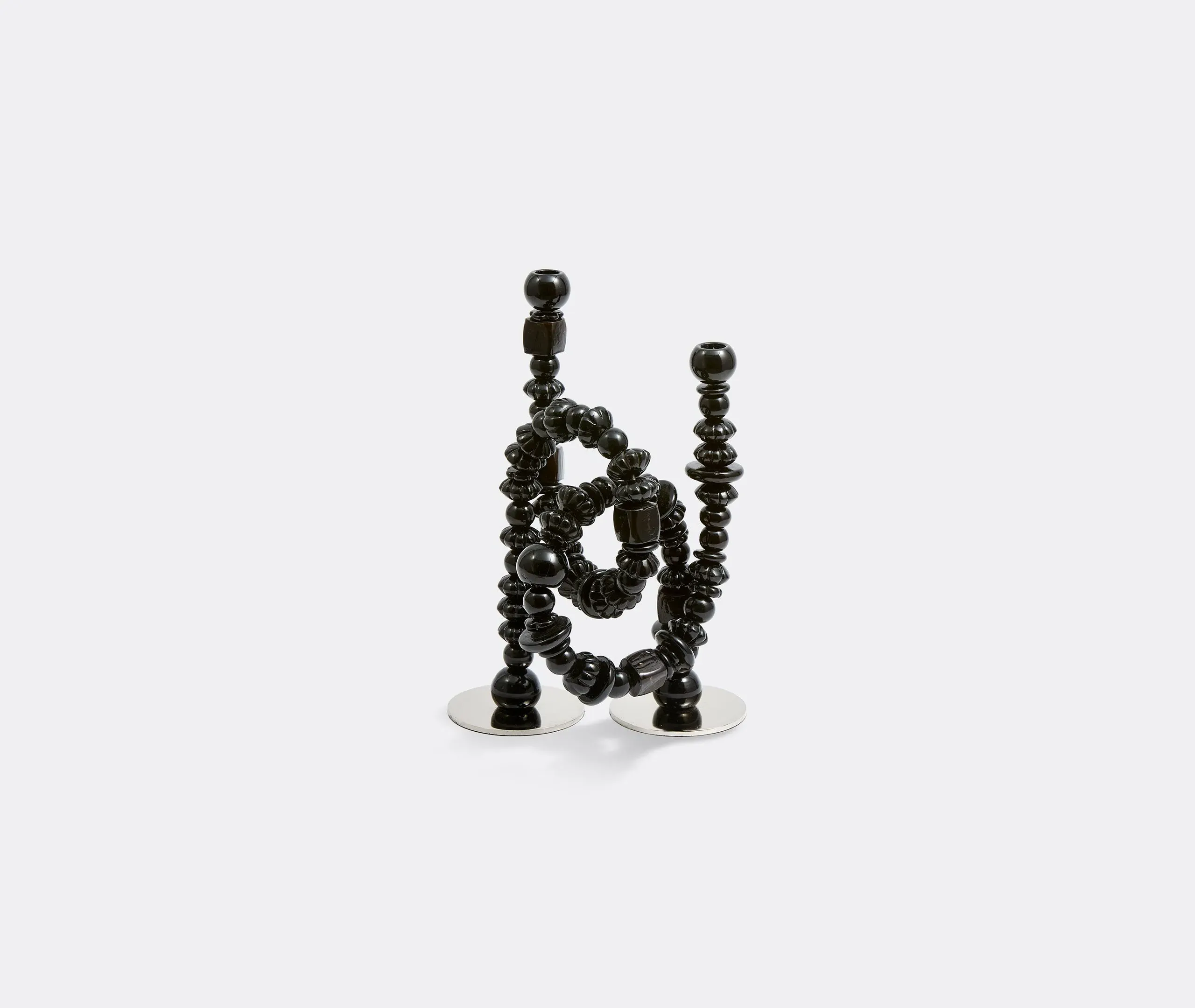 Sculptural Candle Holder with Mirrors - Black image