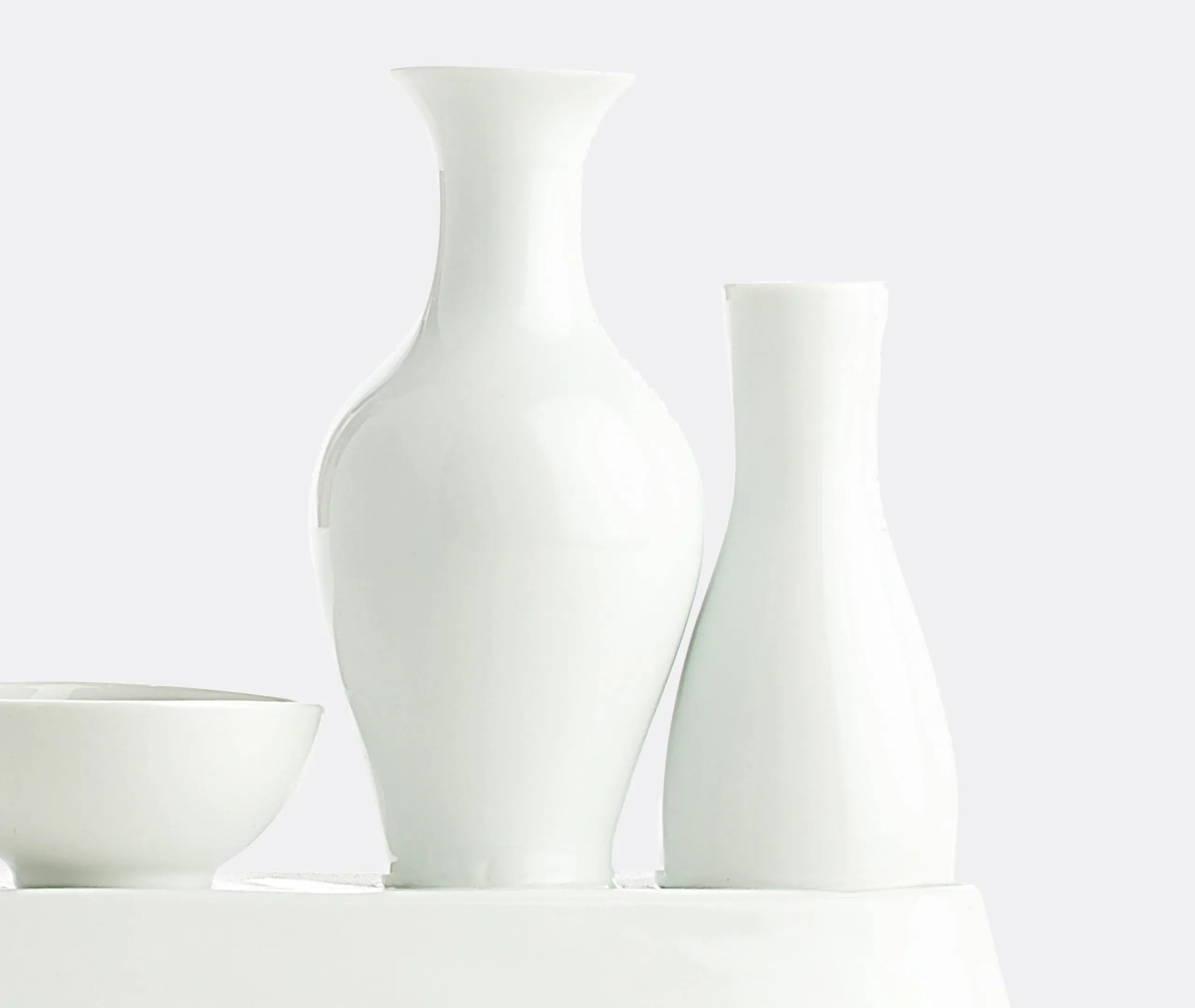 Shanghai Vase Handcrafted - White, Porcelain