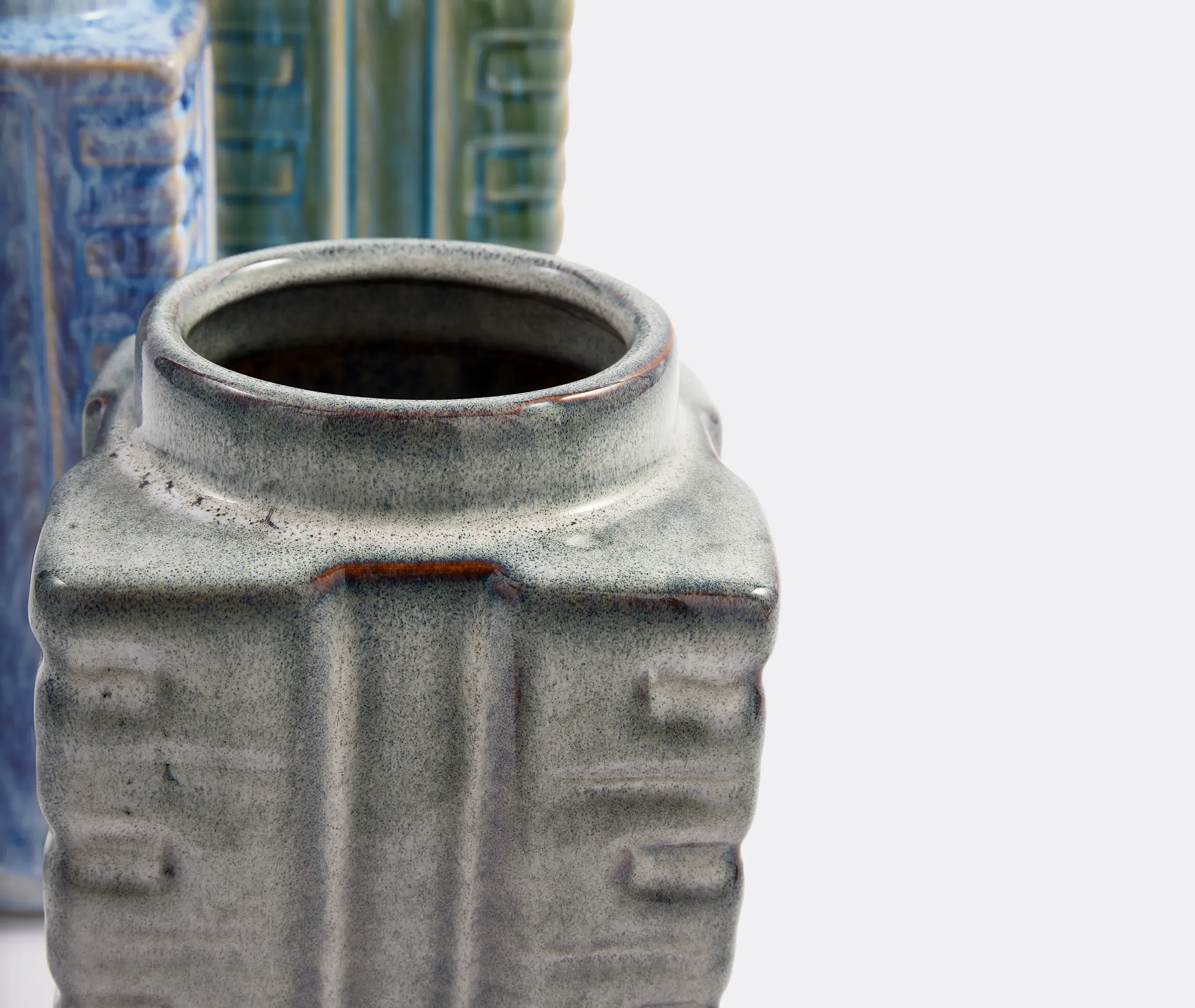 Small City Vase Set of Three - Multicolor, Ceramic