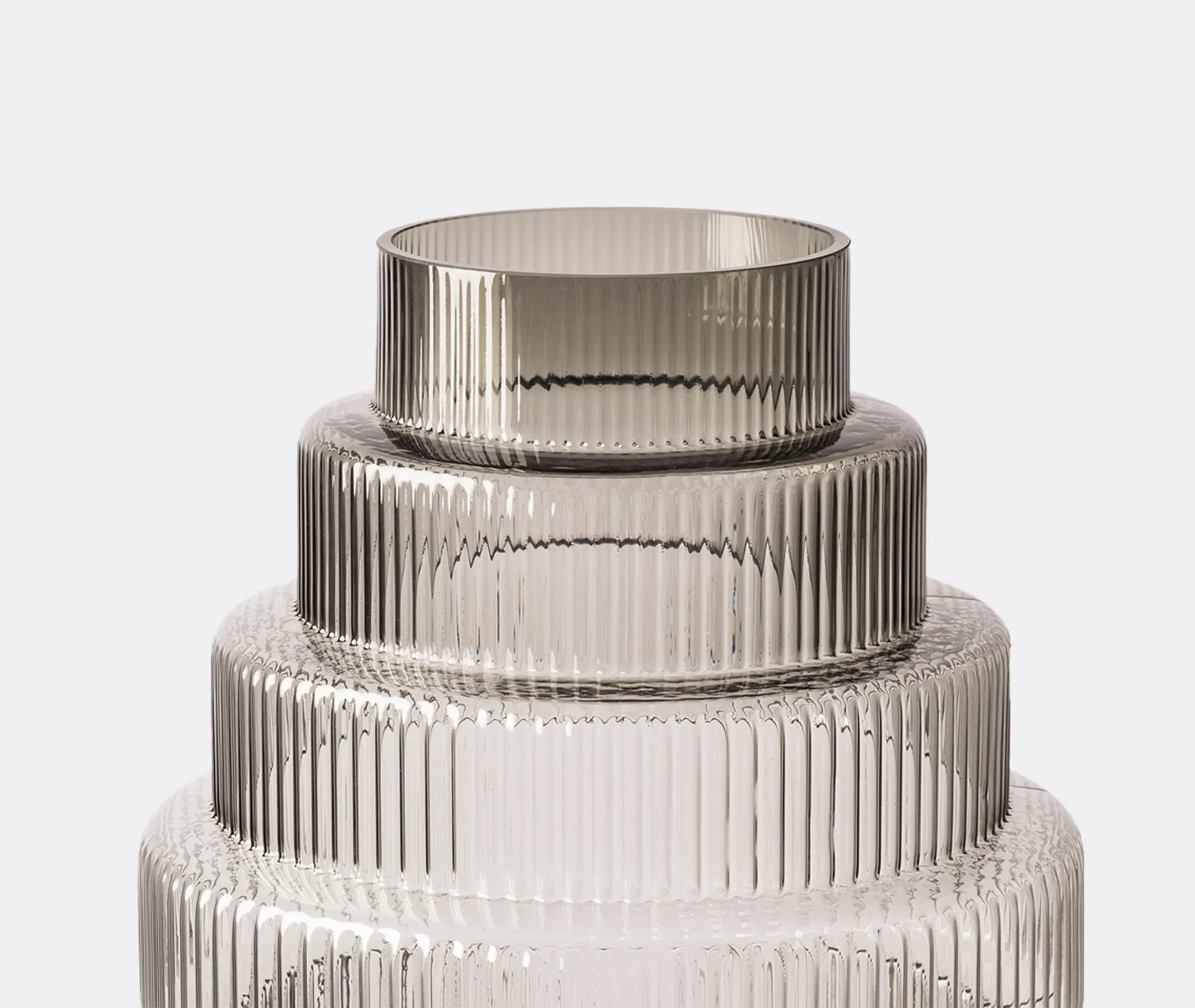 Small Steps Vase - Dark Grey, Glass