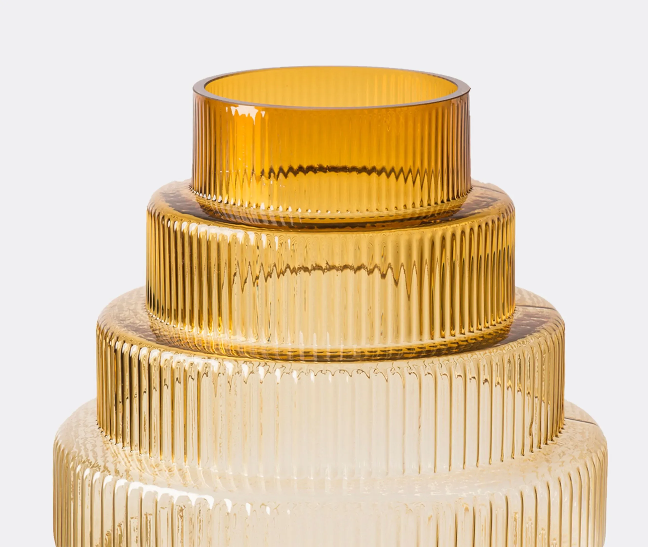 Small Steps Vase - Ocher, Mouth-Blown Glass