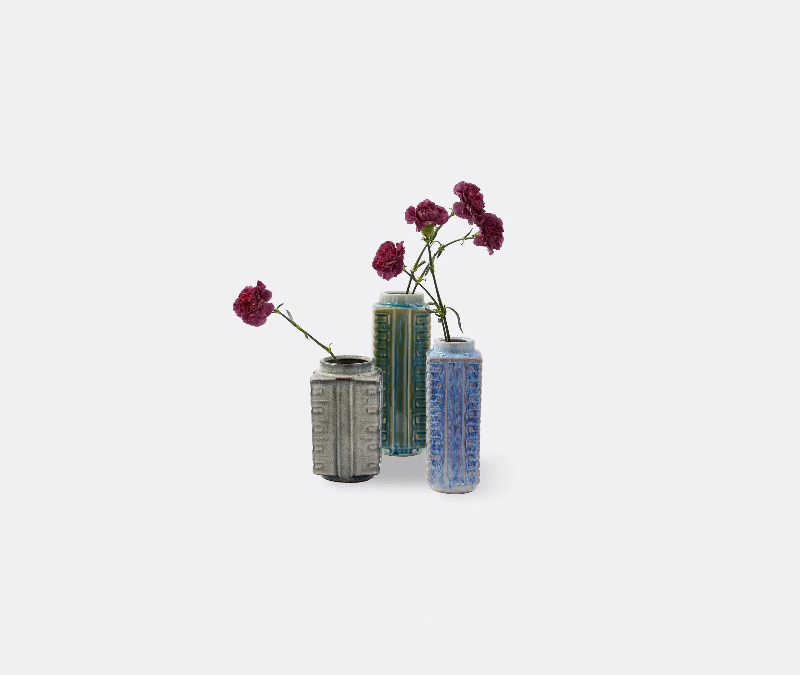 Small Vase Set of 3 - Multicolor, Ceramic
