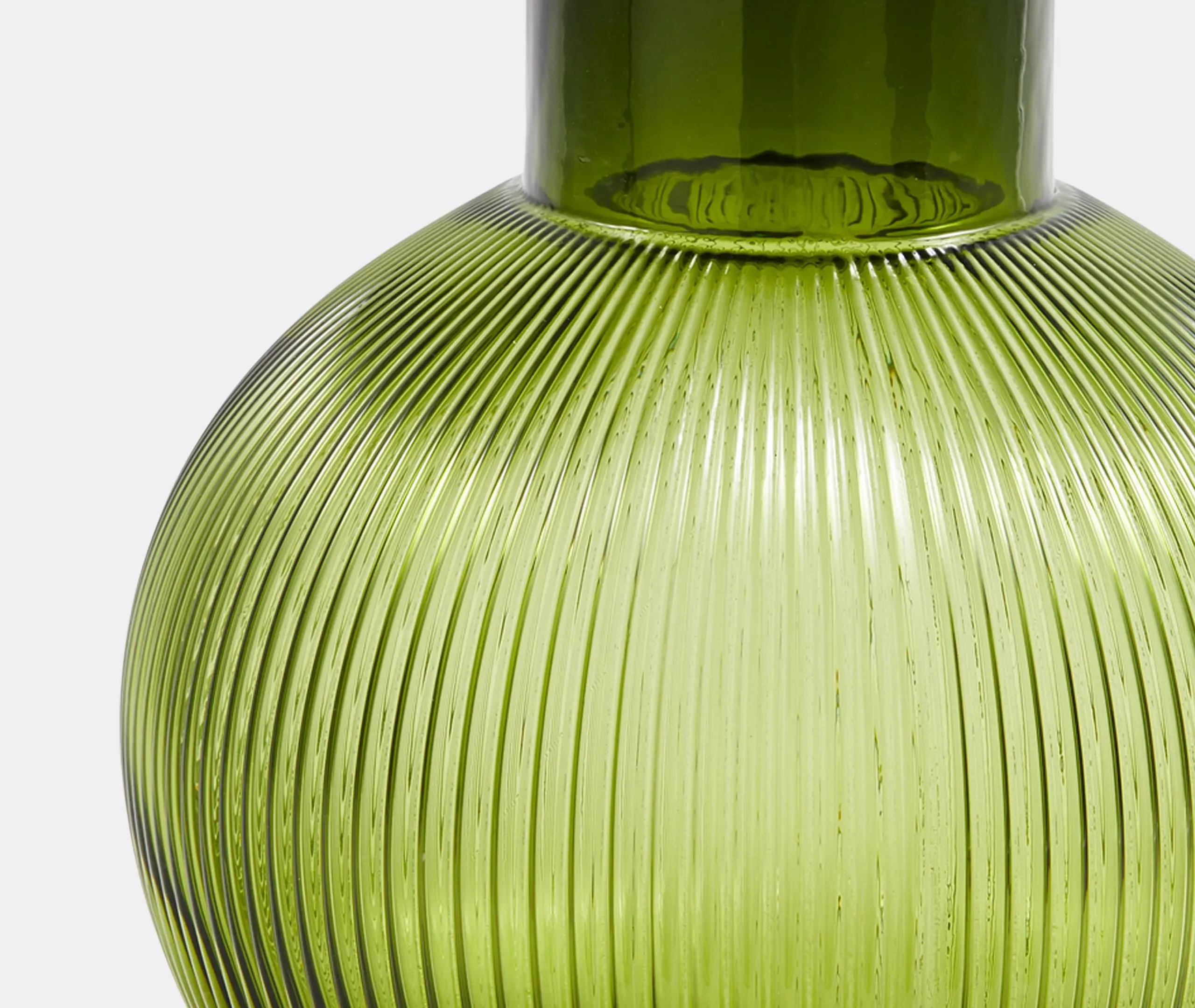 Spherical Vase with Textured Globe - Dark Green