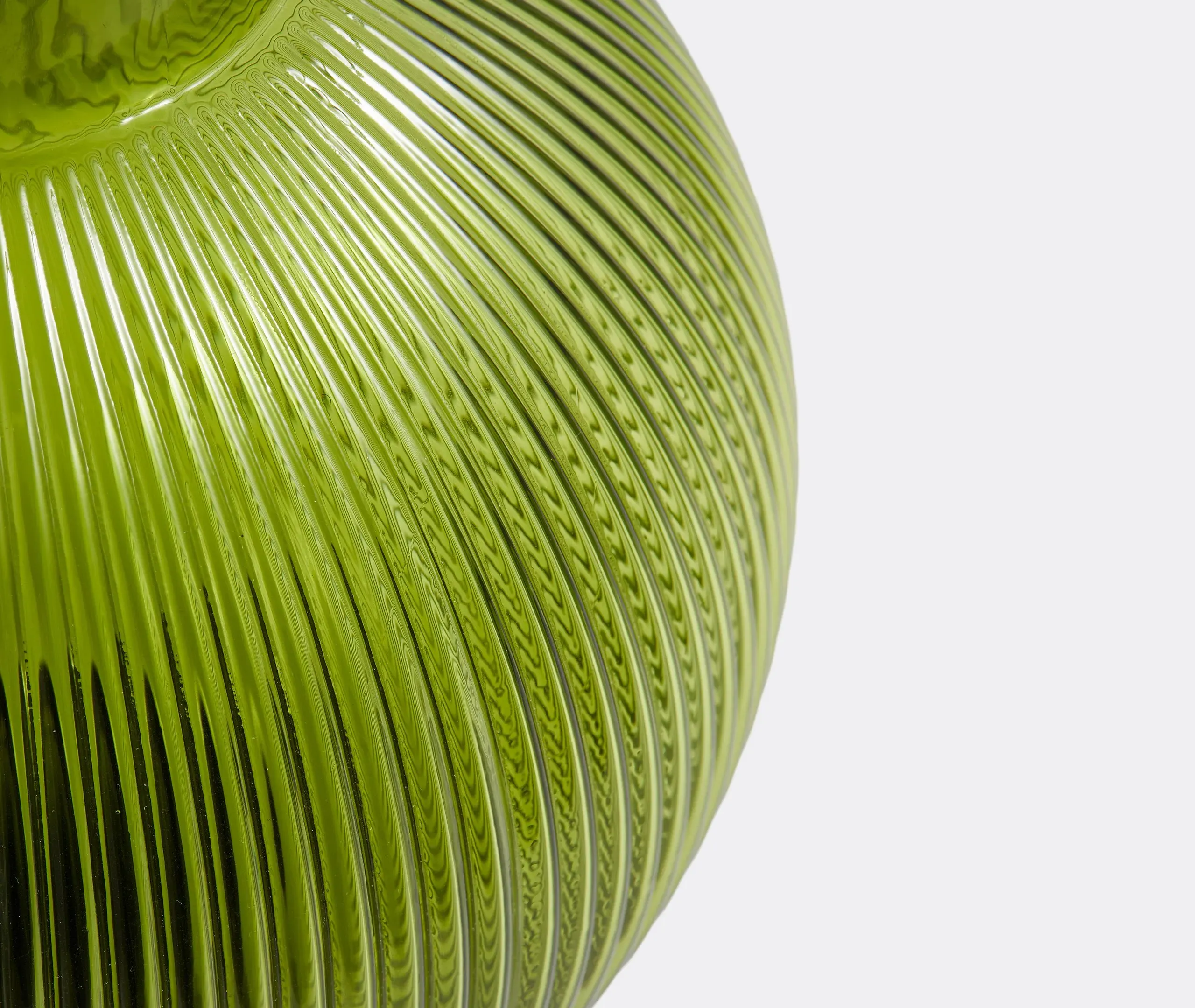 Spherical Vase with Textured Globe - Dark Green