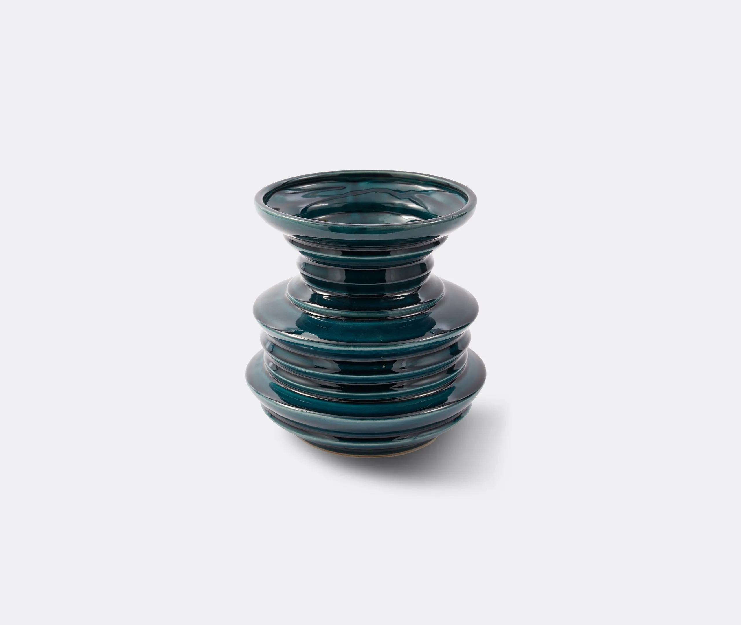 Stacked Plates Vase - Dark Green image