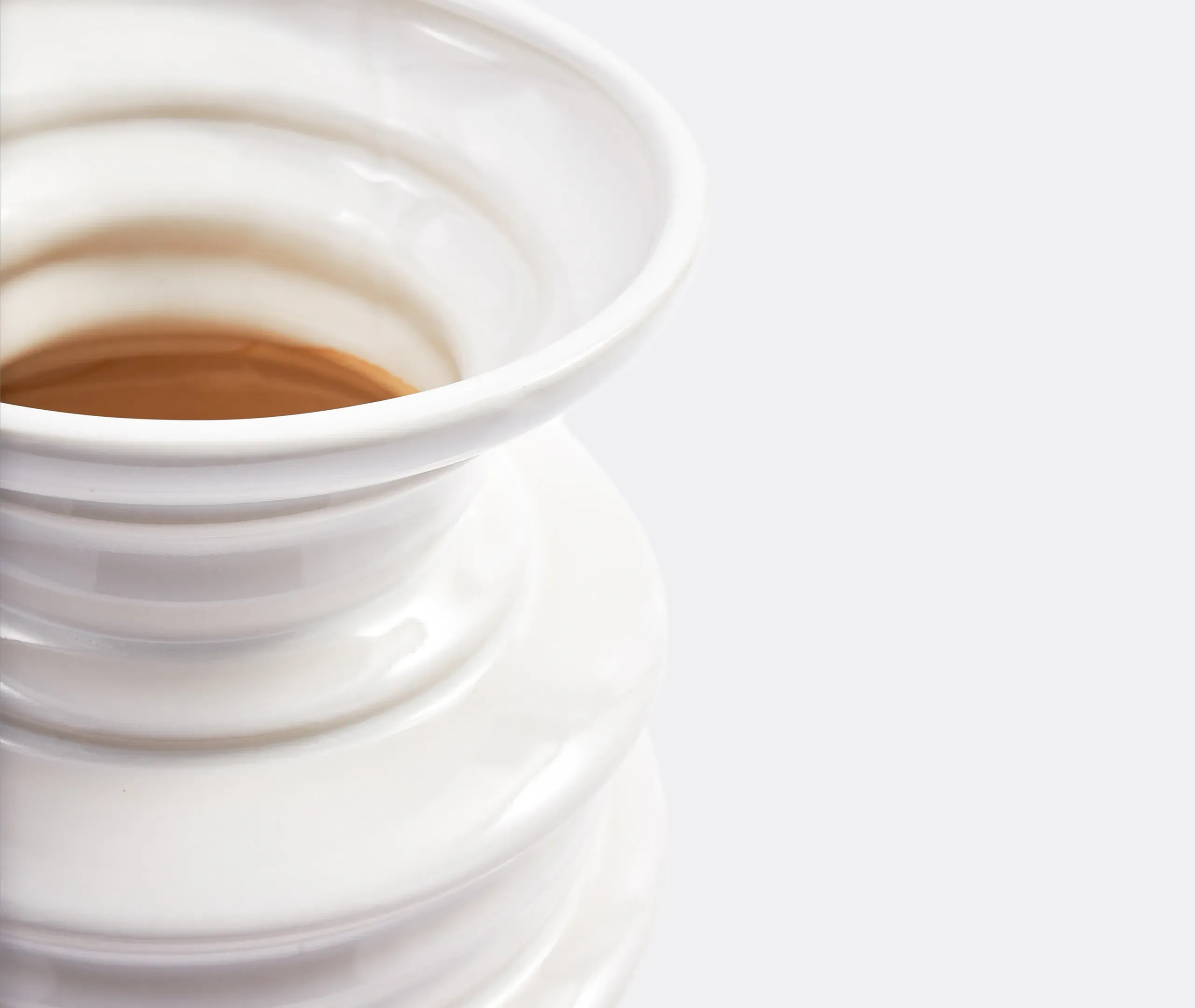 Stacked Plates Vase - White