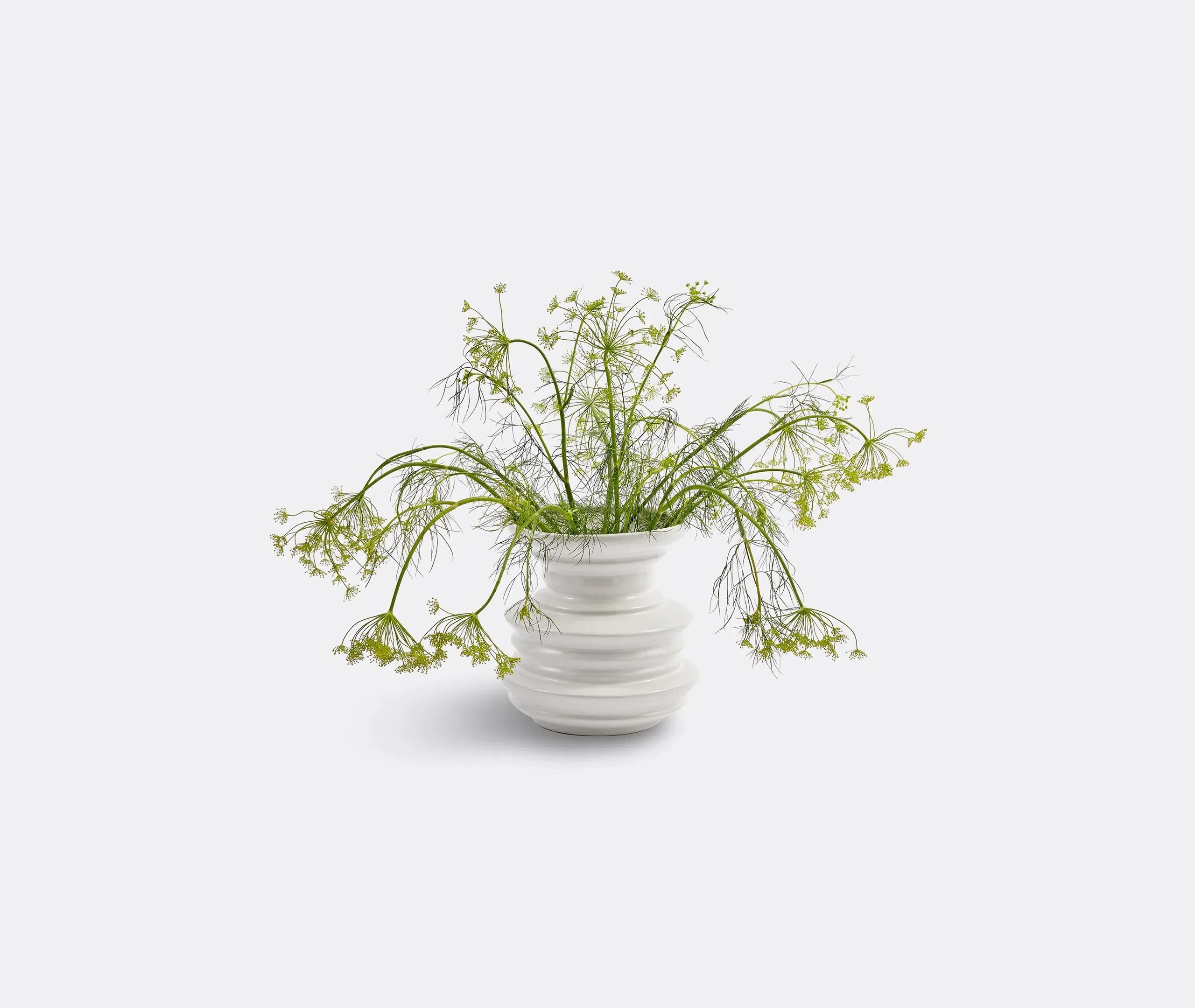 Stacked Plates Vase - White, Ceramic