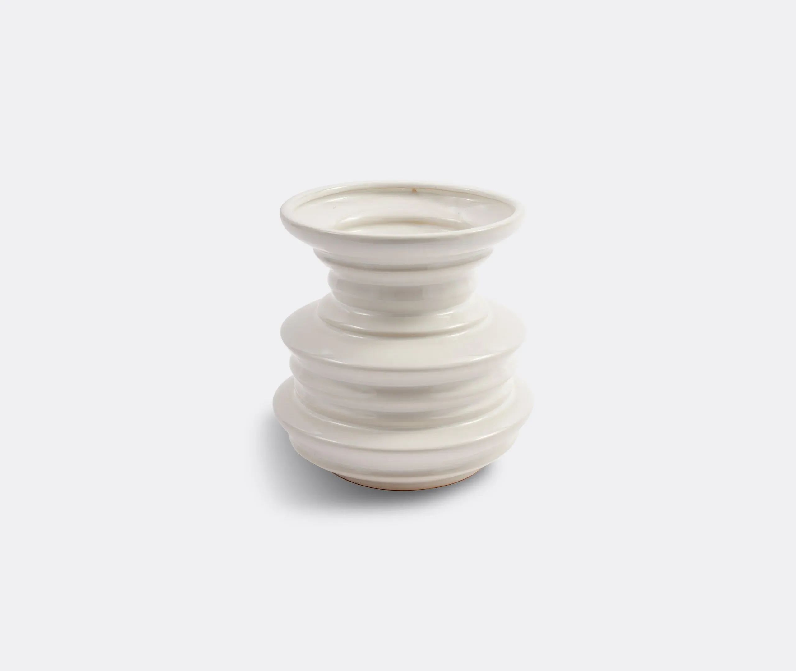 Stacked Plates Vase - White, Ceramic
