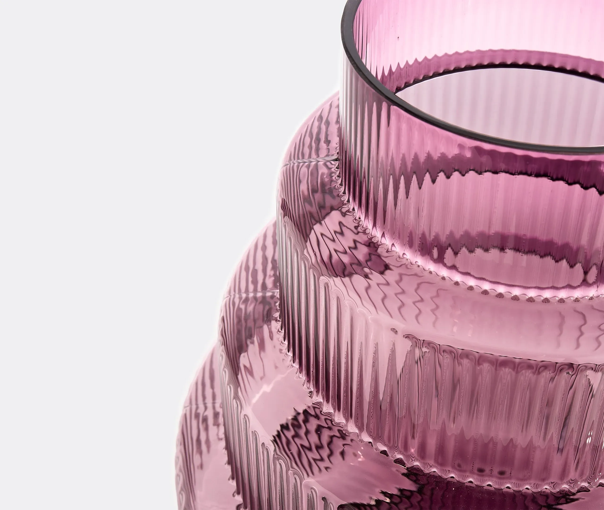 Steps Extra Large Vase - Dark Purple, Glass