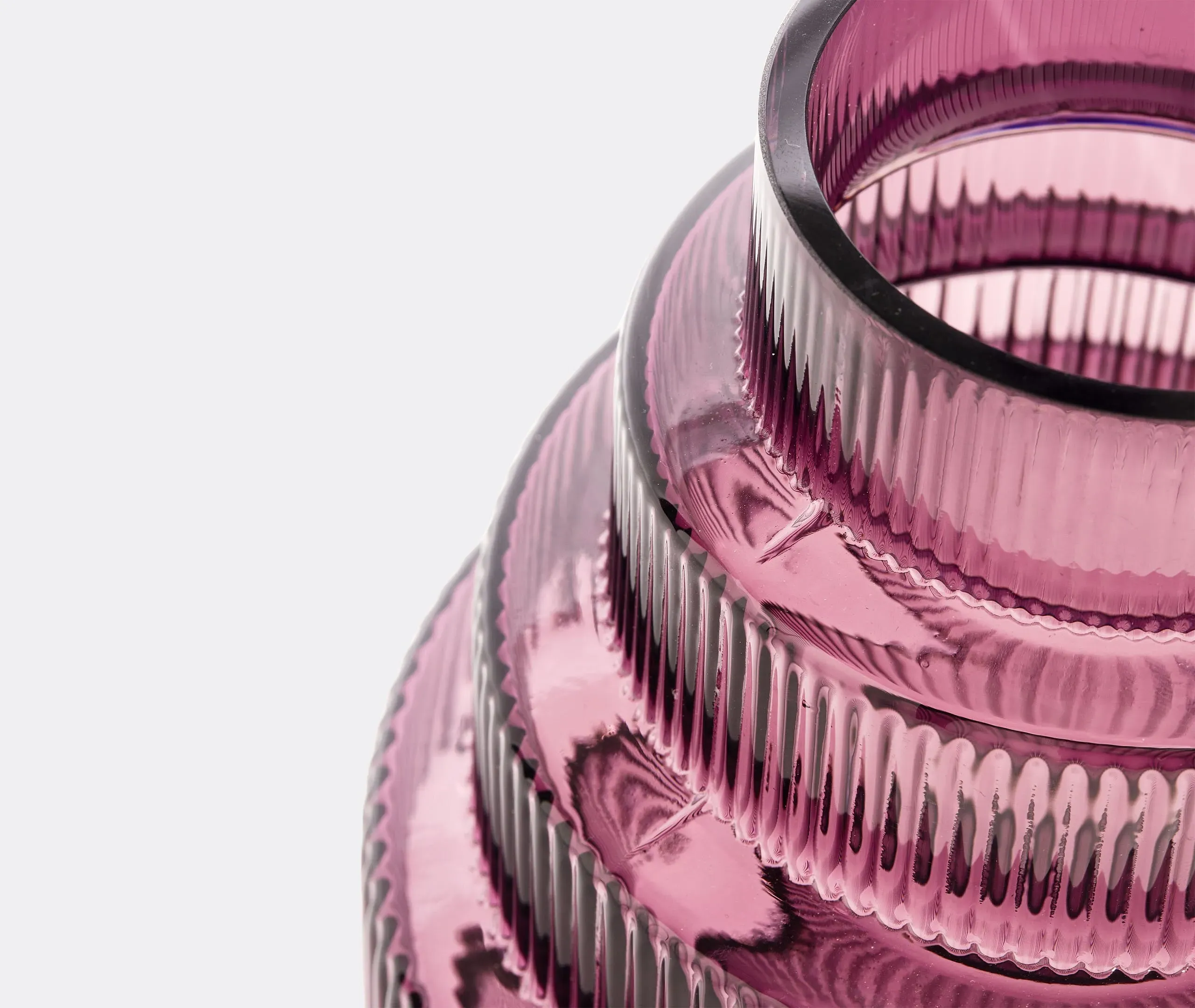 Steps Large Vase - Dark Purple, Glass