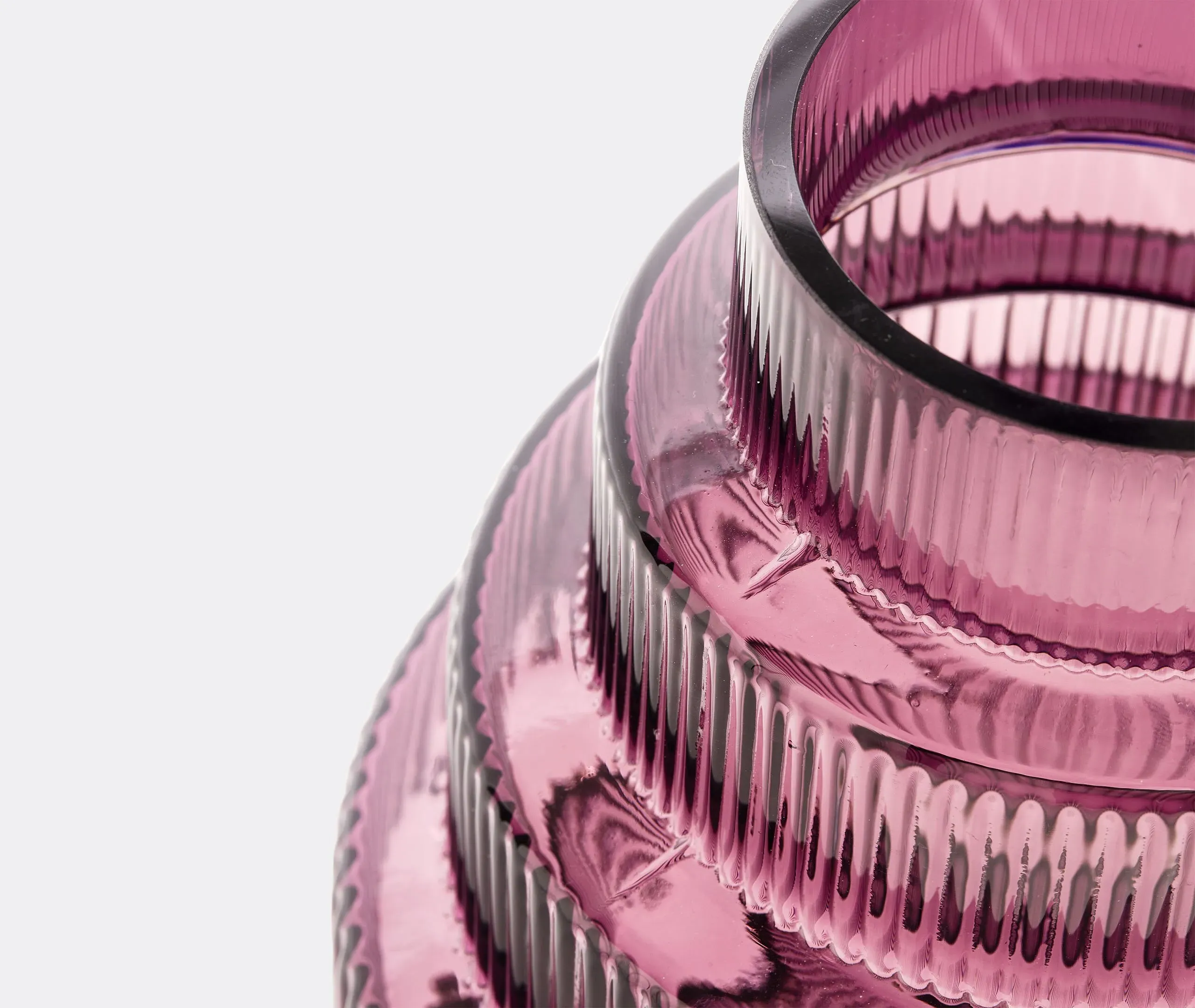 Steps Small Vase - Dark Purple, Glass