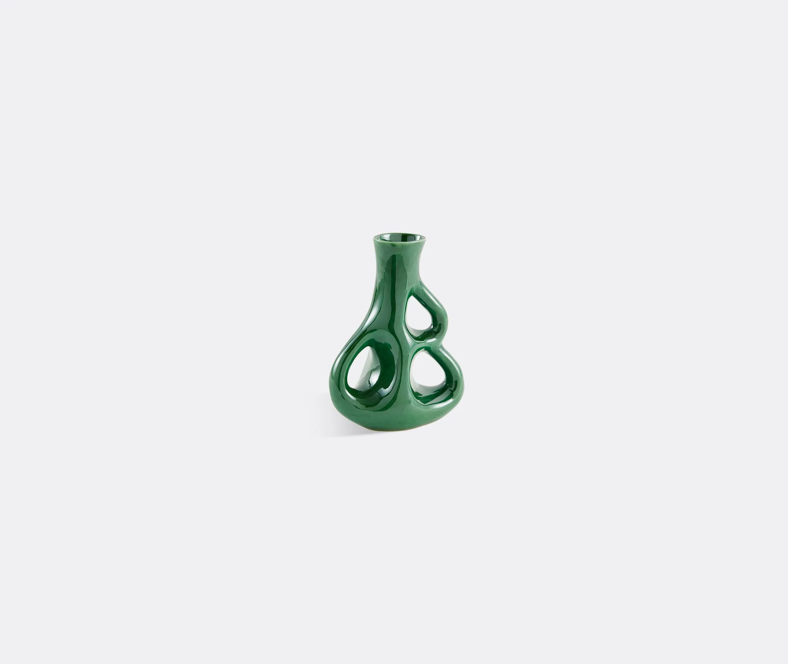 Three Ears Small Vase - Dark Green, Ceramic