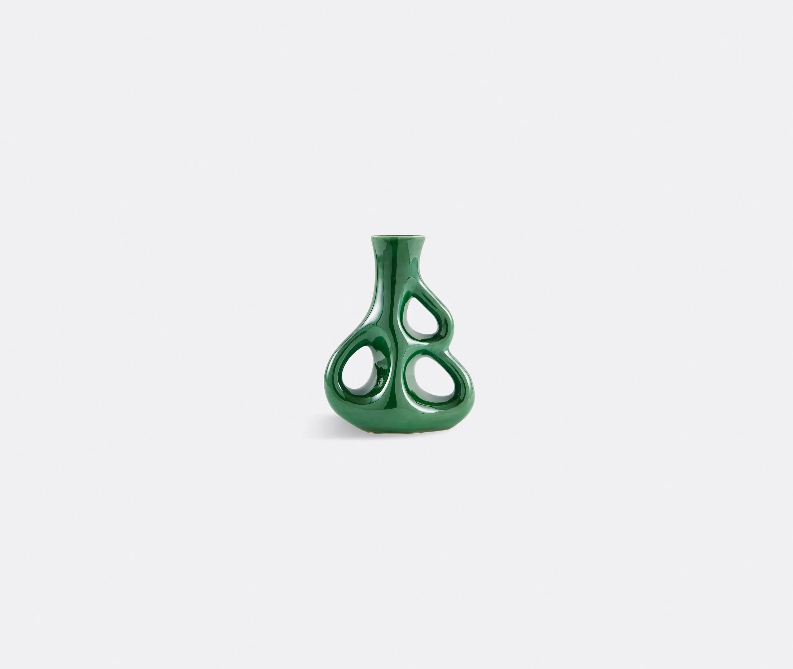 Three Ears Small Vase - Dark Green, Ceramic