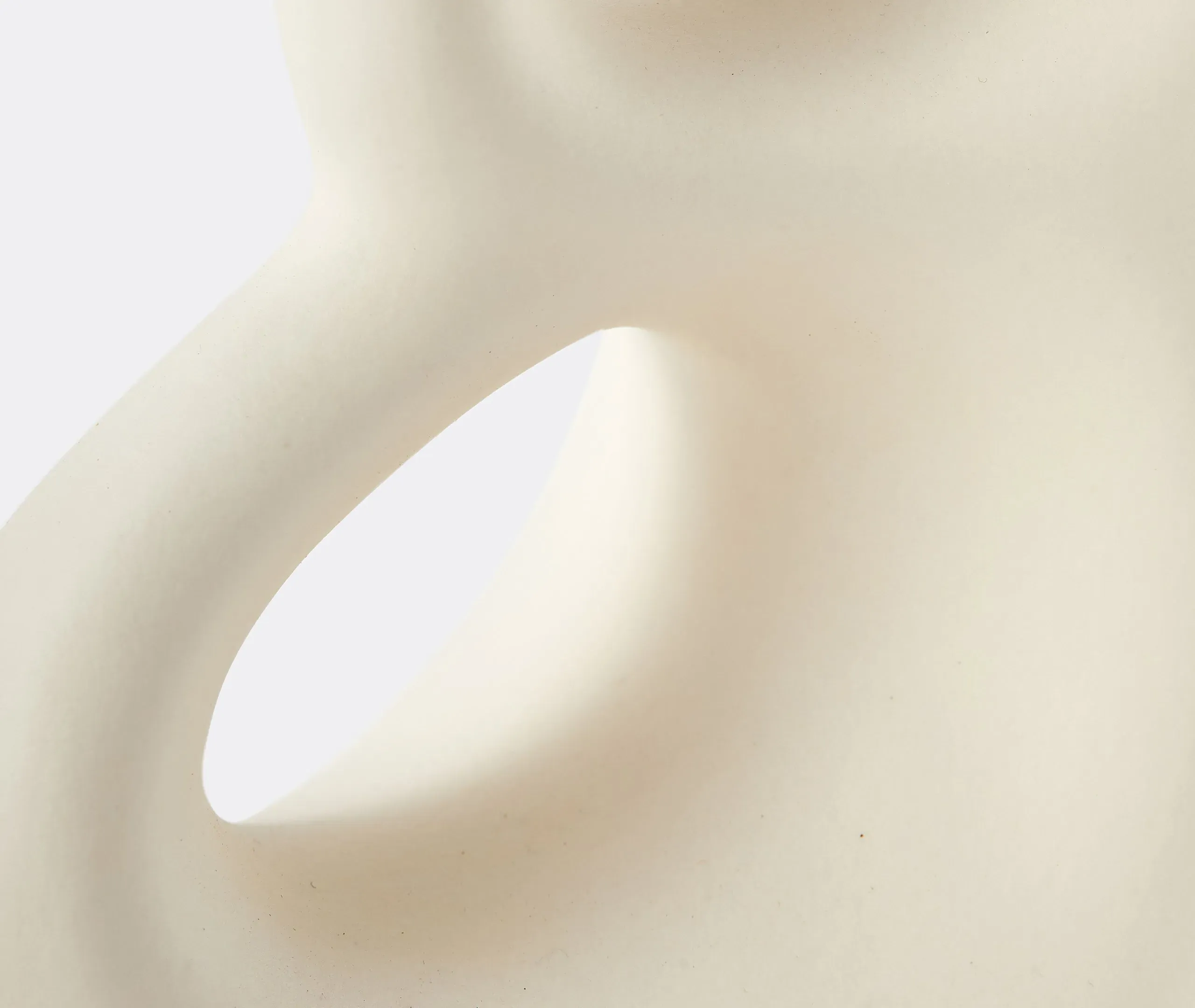 Three Ears Small Vase - White, Ceramic