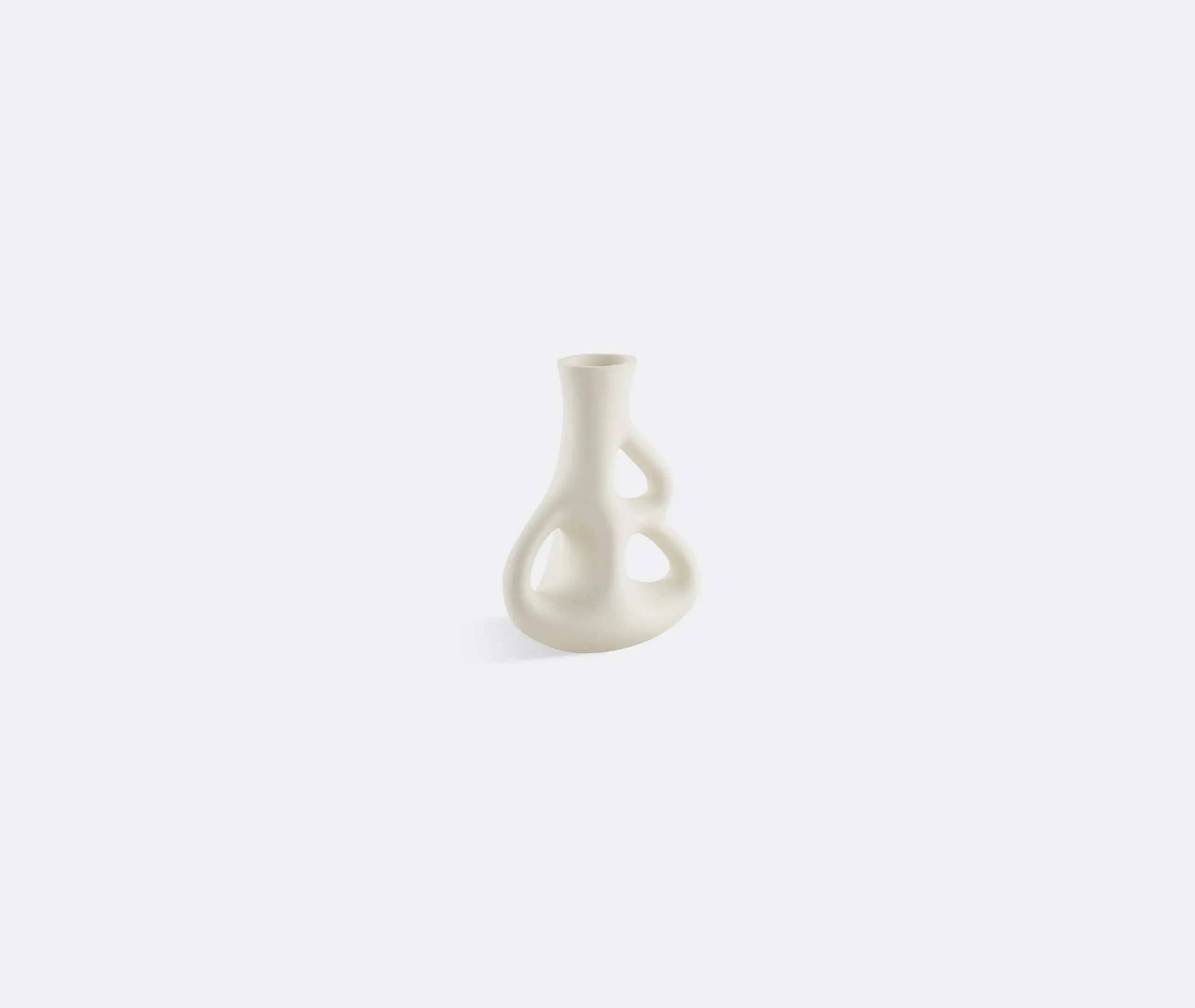 Three Ears Small Vase - White, Ceramic