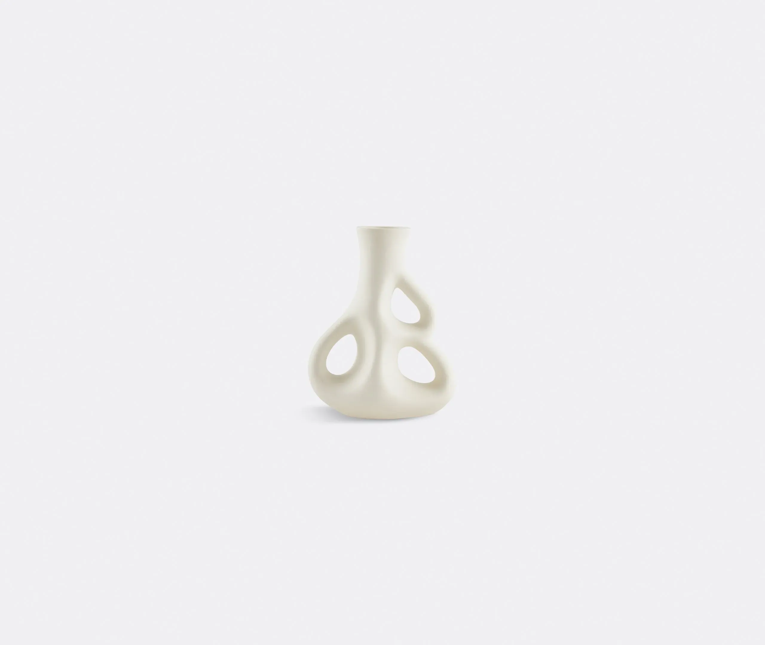 Three Ears Small Vase - White, Ceramic