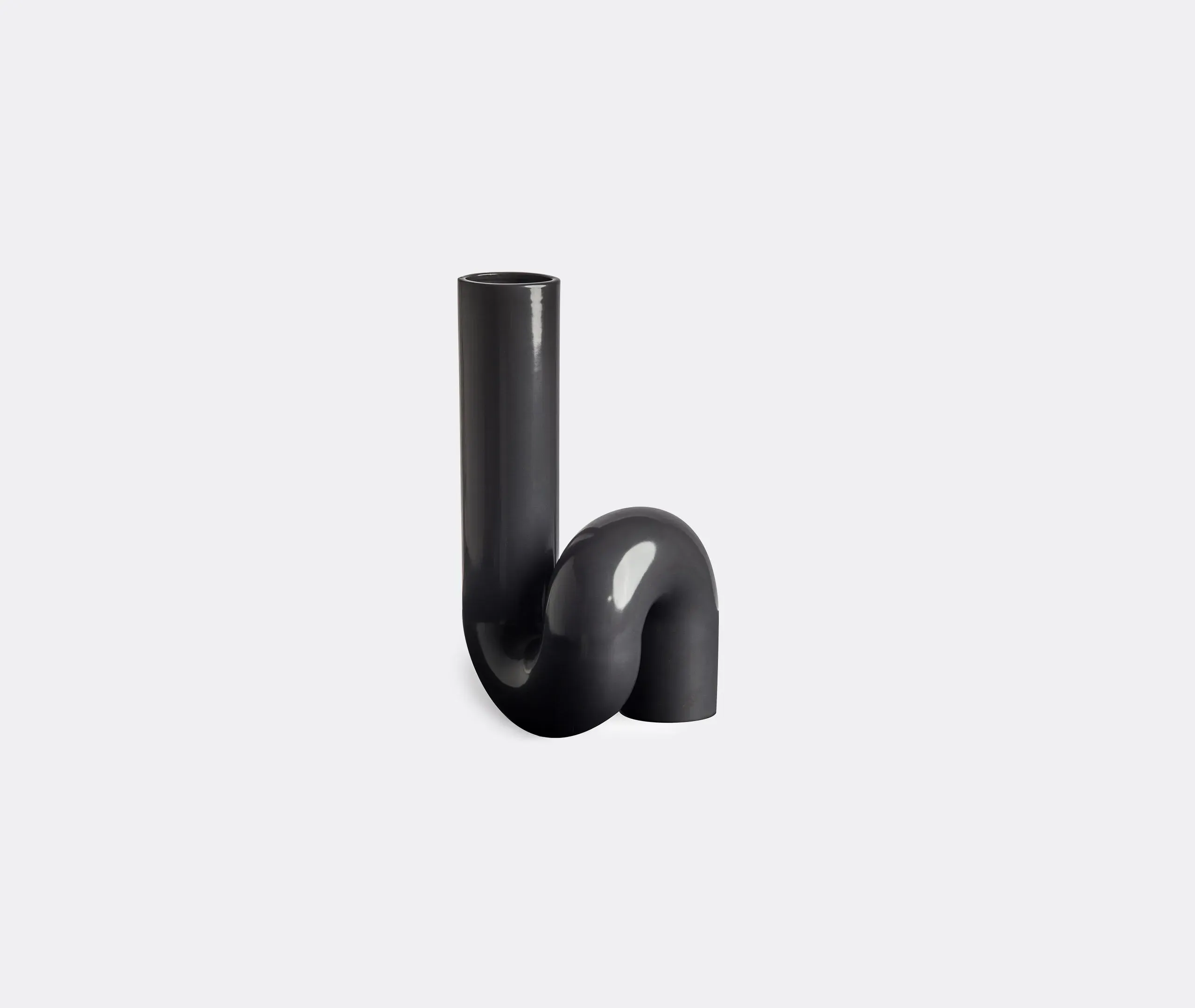 Twisted Vase with Matt Finish - Black, Ceramic