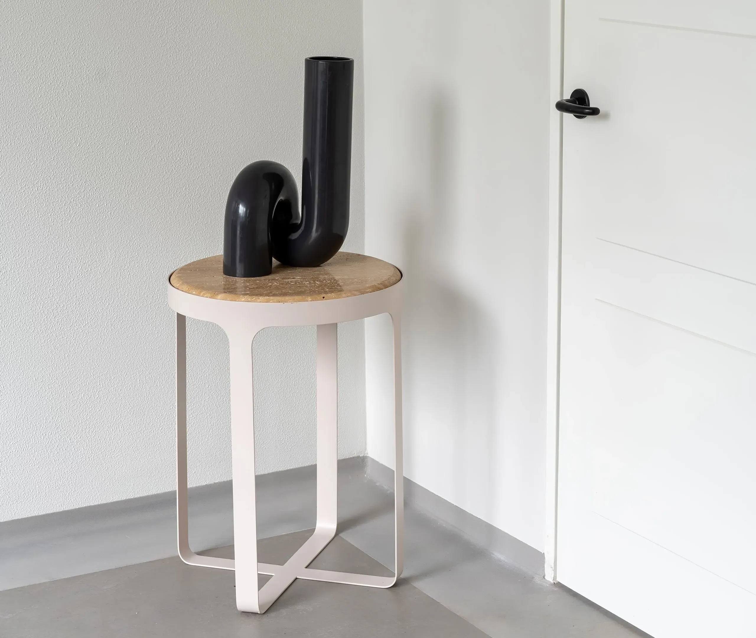 Twisted Vase with Matt Finish - Black, Ceramic