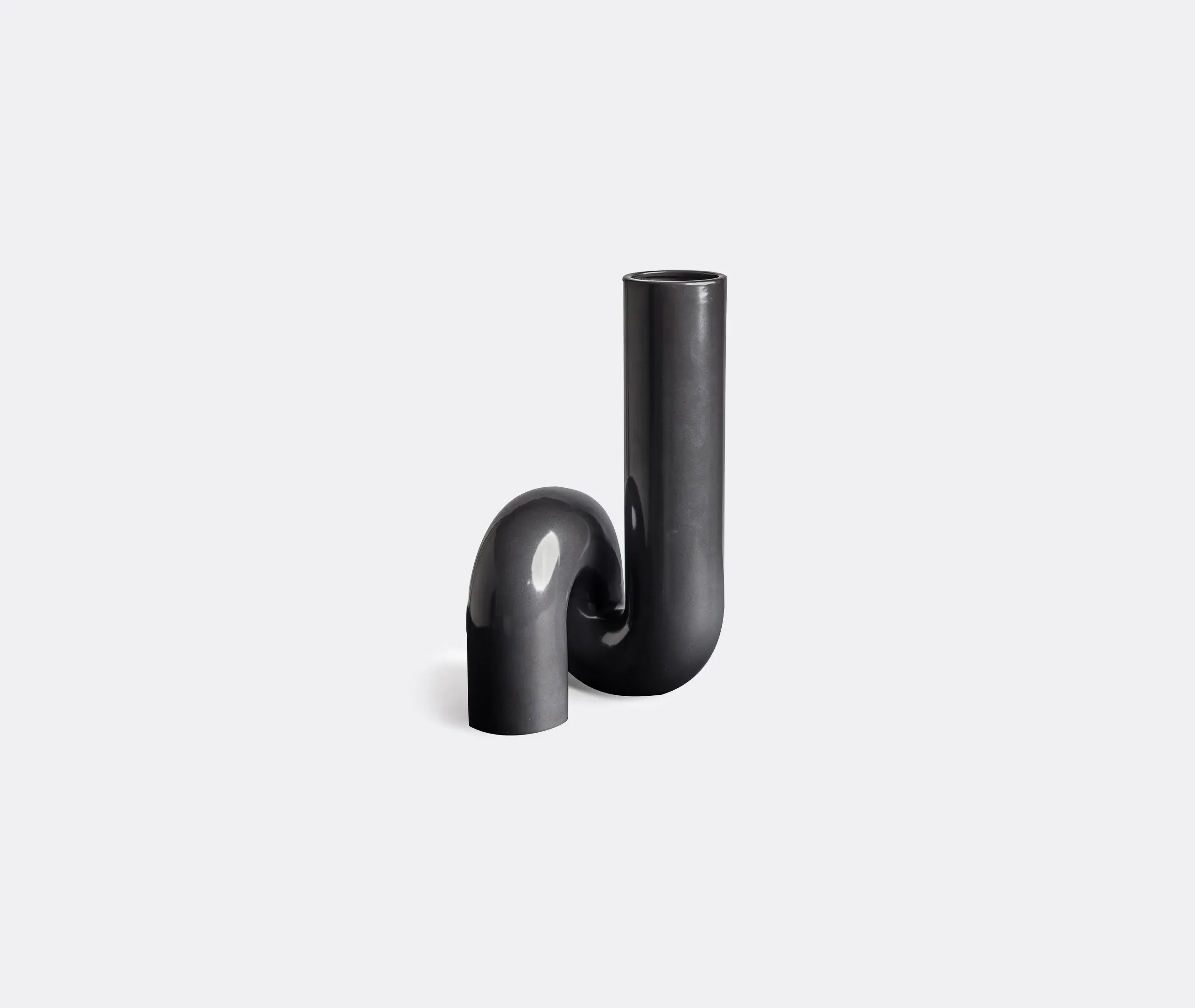 Twisted Vase with Matt Finish - Black, Ceramic image