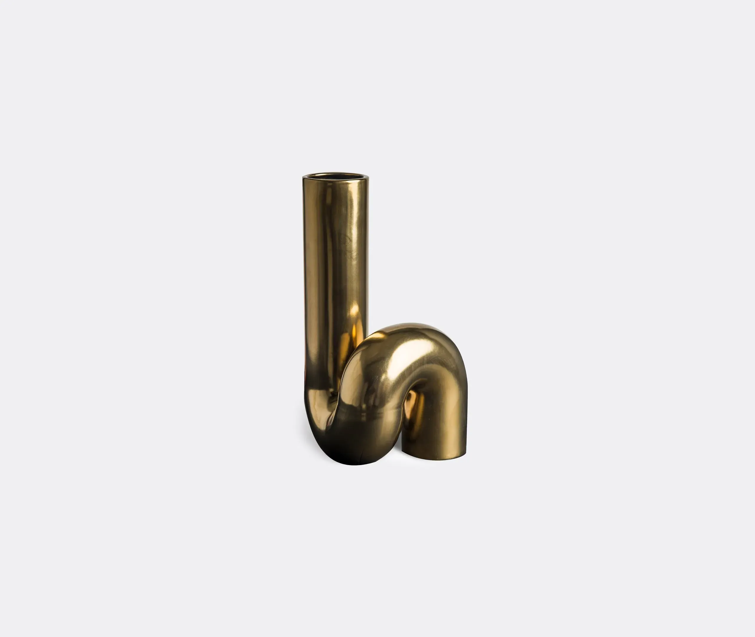 Twisted Vase with Mirror Finish - Gold, Ceramic