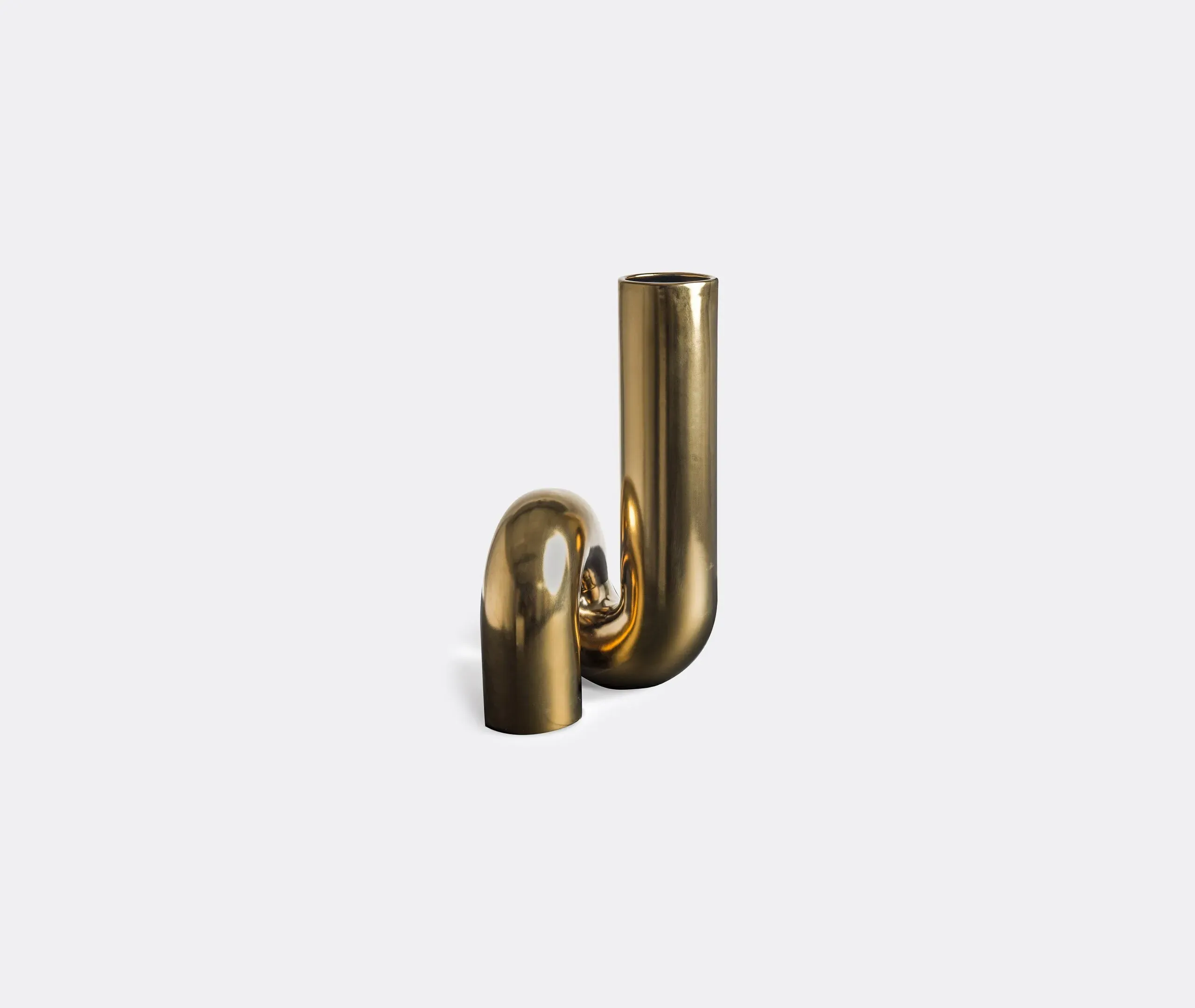 Twisted Vase with Mirror Finish - Gold, Ceramic image