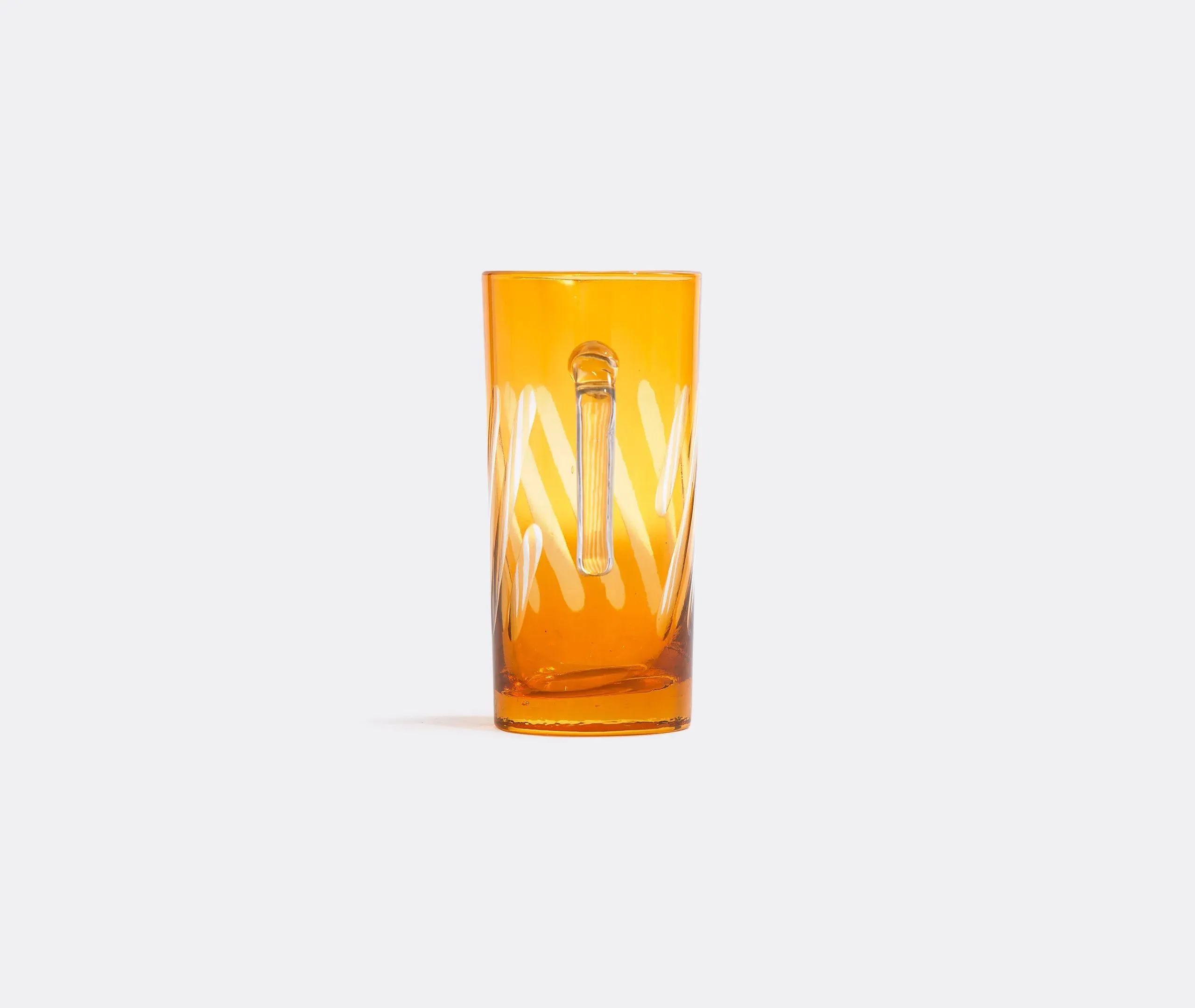 Wave Pattern Pitcher with Sandblasted Design - Orange