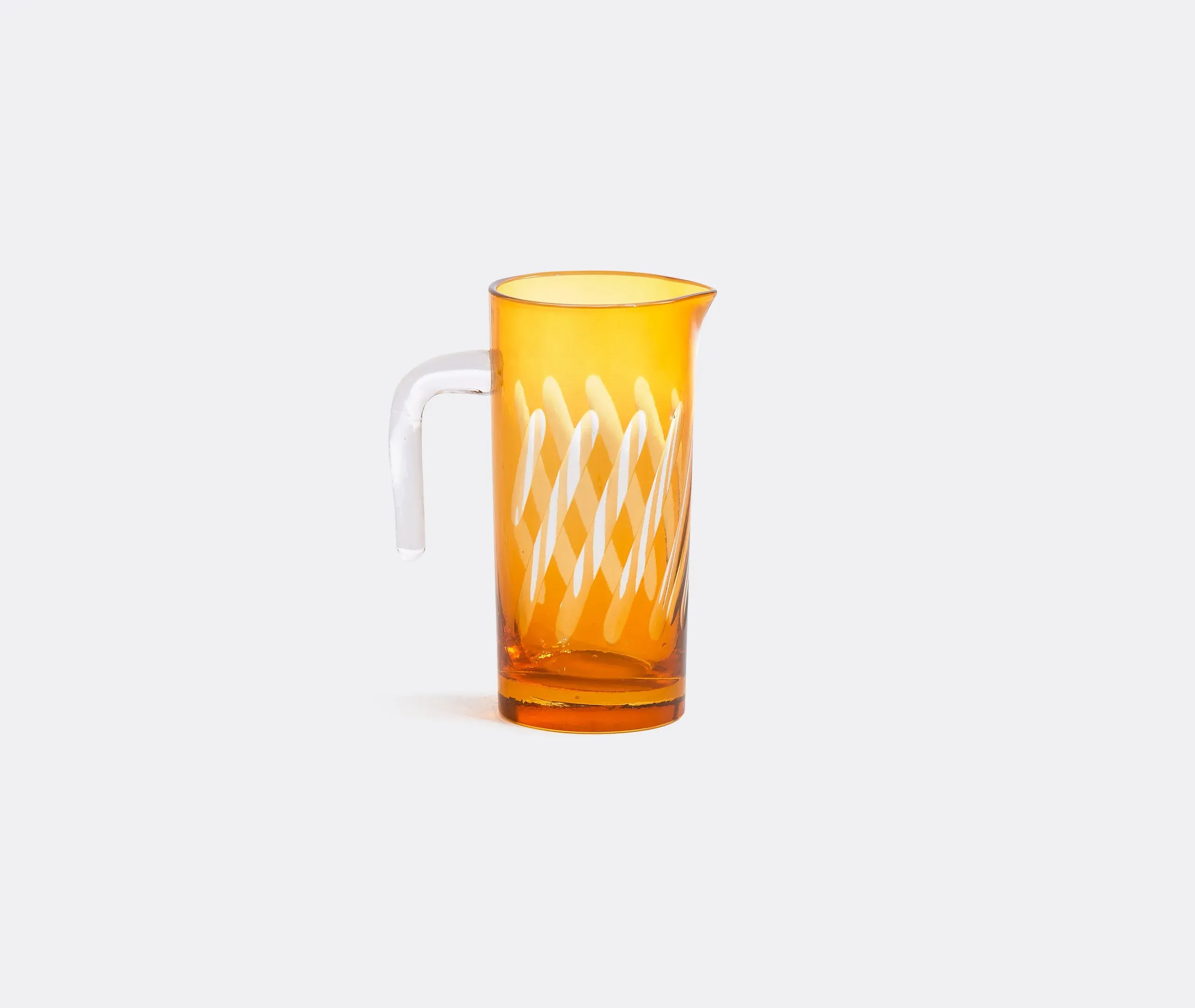 Wave Pattern Pitcher with Sandblasted Design - Orange